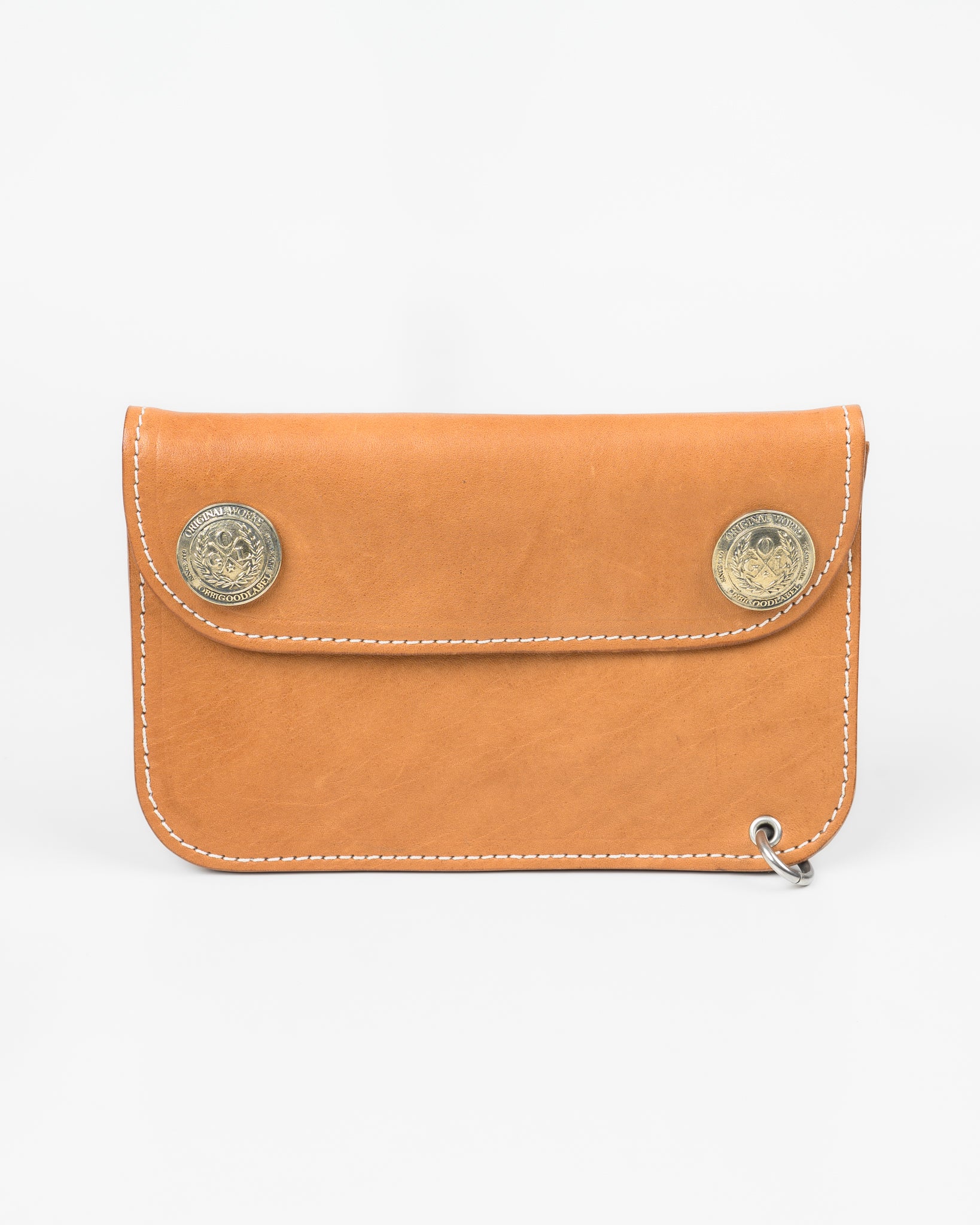OGL Horsehide Trucker Concho Mid Wallet - Natural