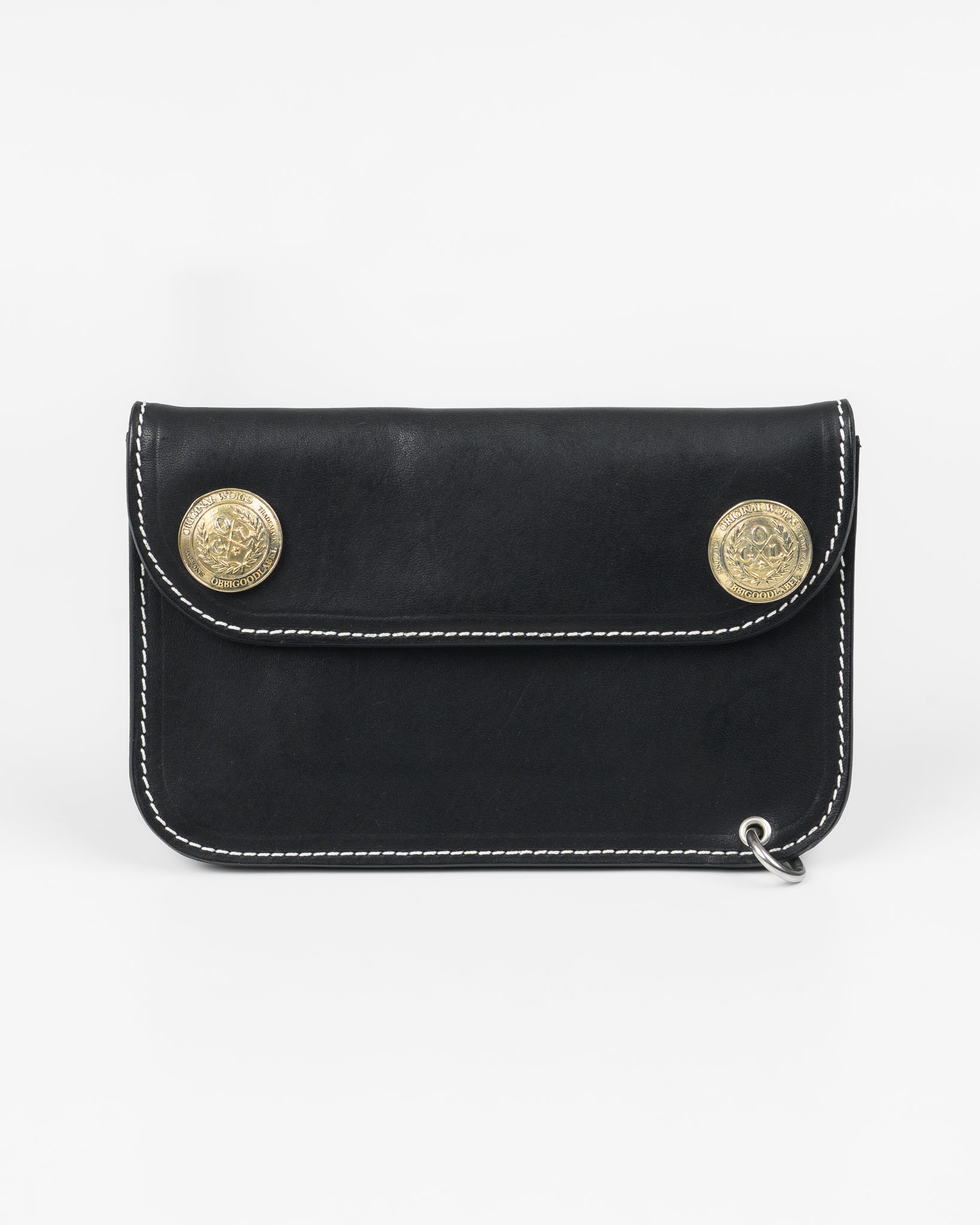 OGL Horsehide Trucker Concho Mid Wallet - Black