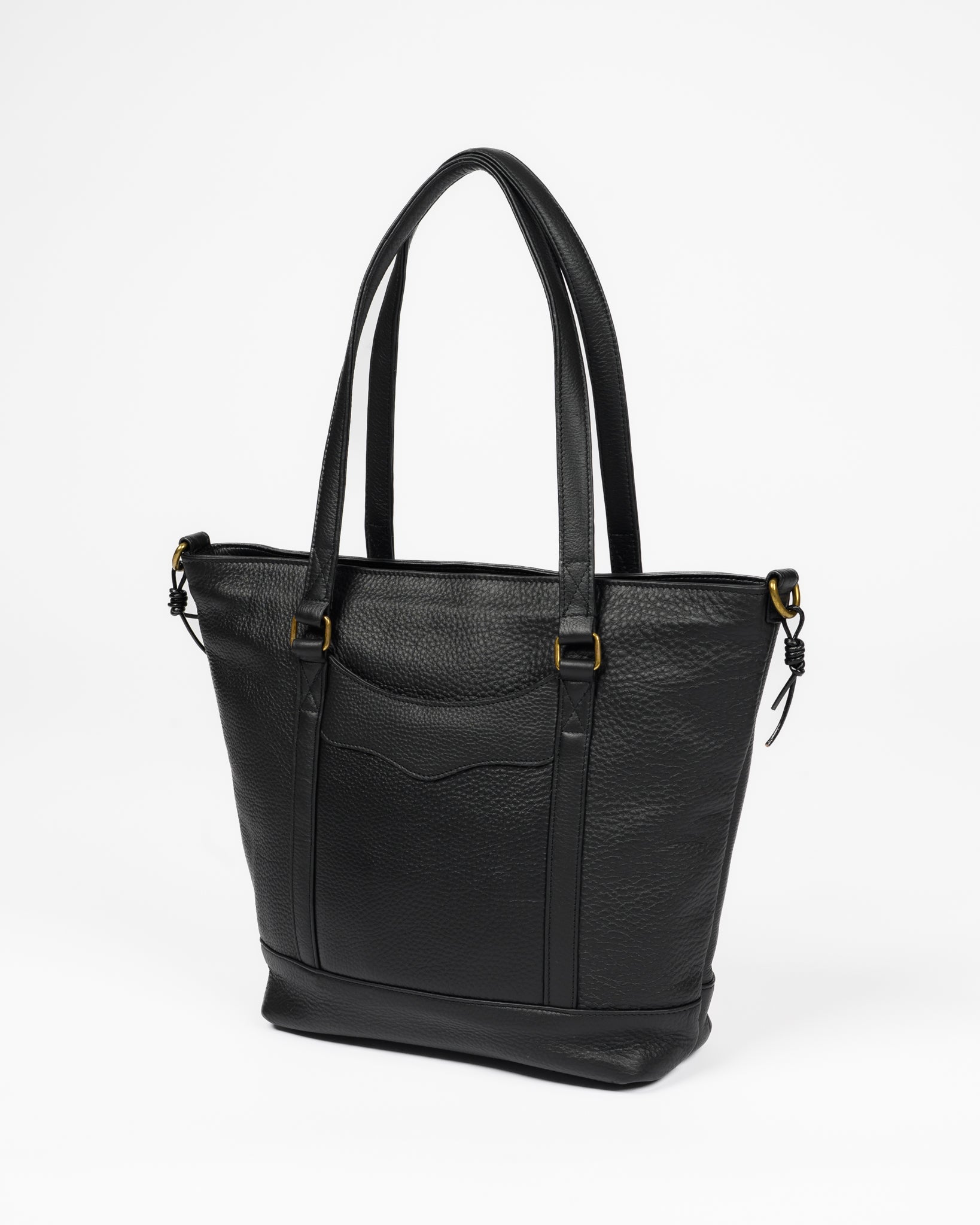 OGL 9981 Tumbled Leather Tote Bag - Black