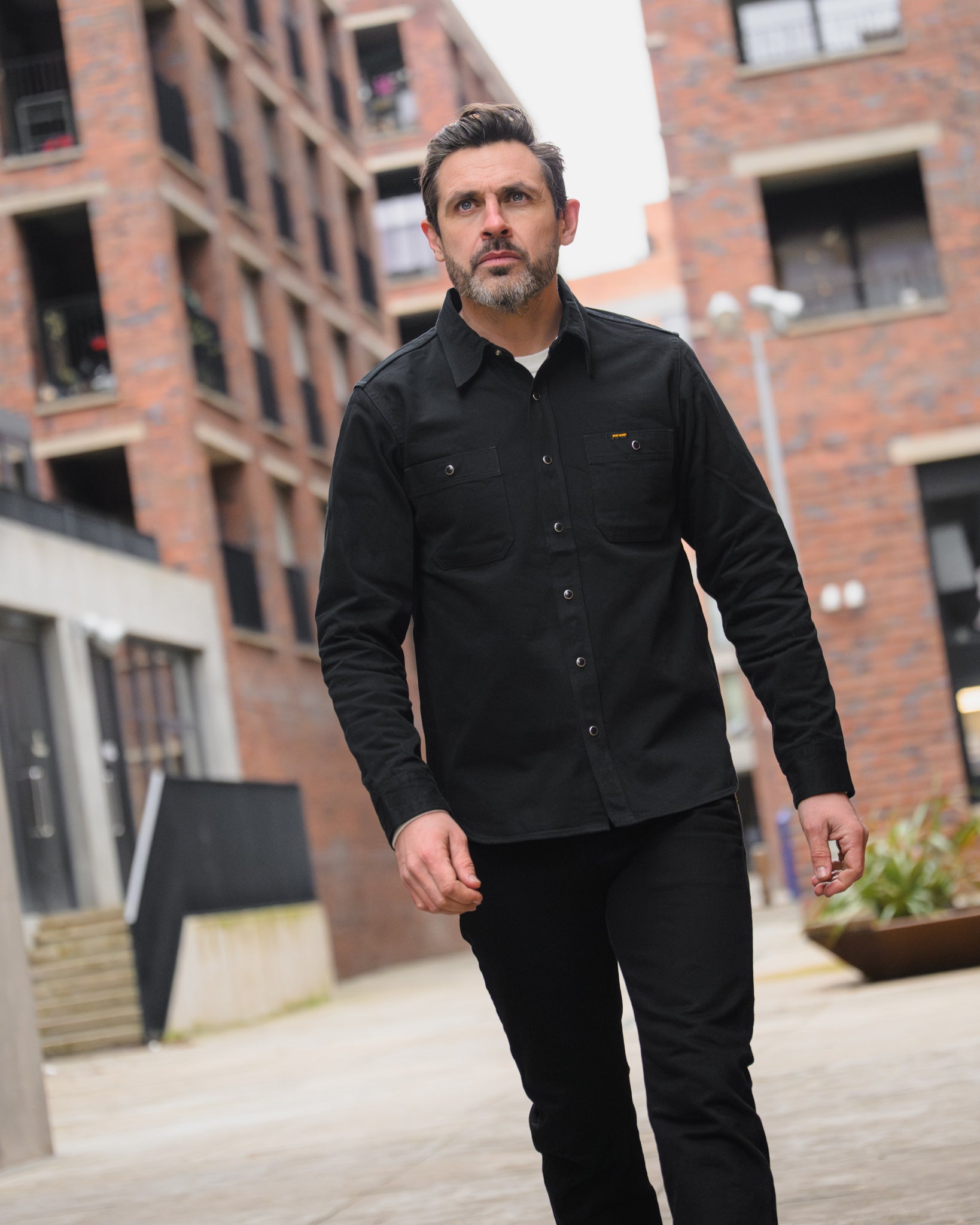 Iron Heart 12oz Selvedge Denim Work Shirt - Black