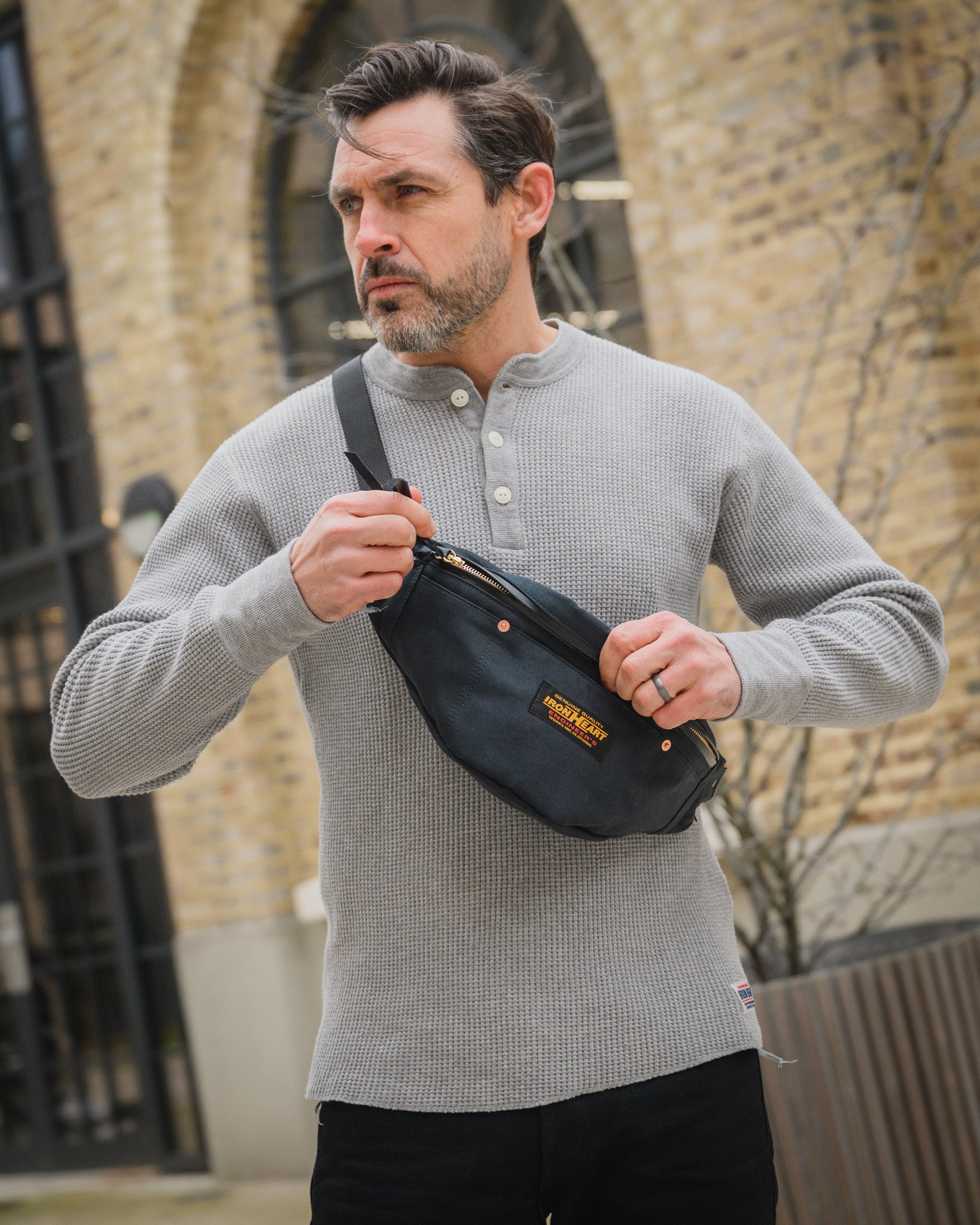 12oz Whipcord Waist Bag - Navy – Iron Heart