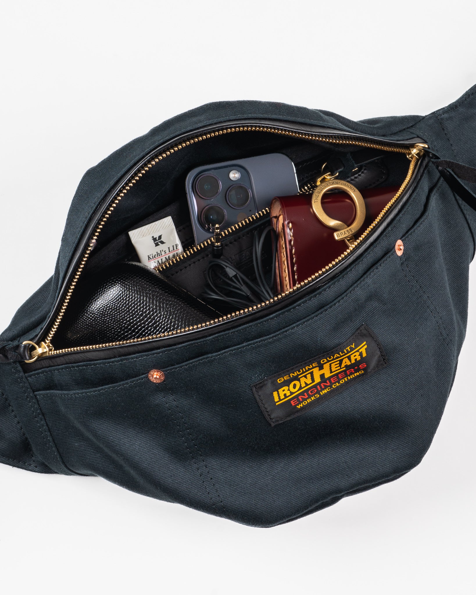 12oz Whipcord Waist Bag - Navy – Iron Heart