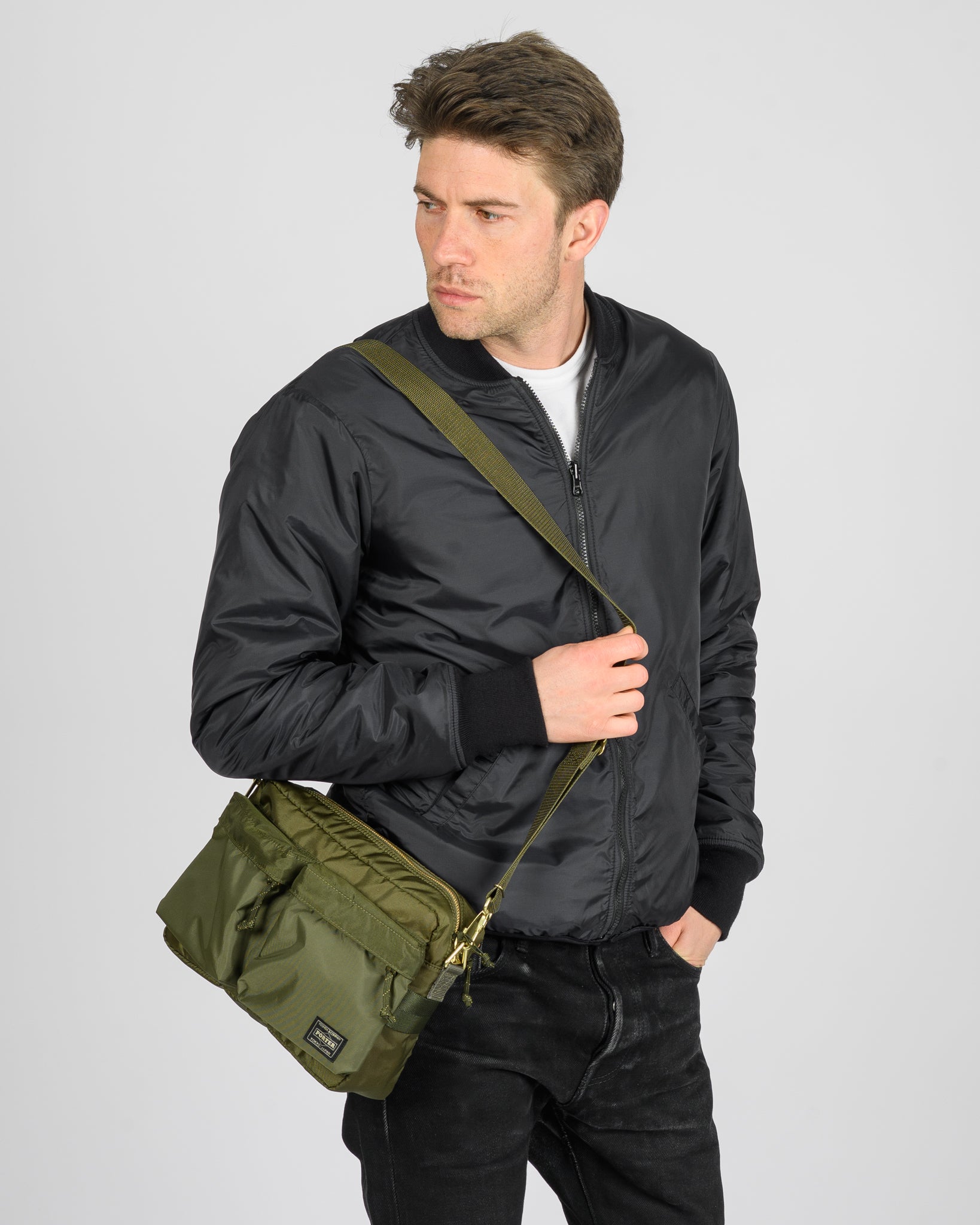 Porter - Yoshida & Co. - Force Small Shoulder Bag - Olive – Iron Heart