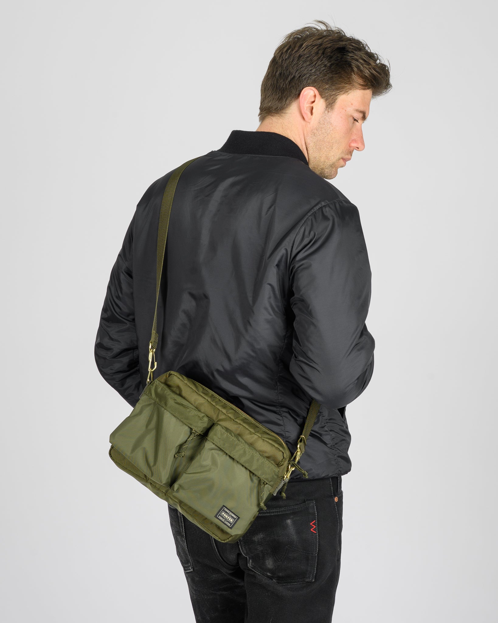 Porter - Yoshida & Co. - Force Shoulder Bag (S) - Olive