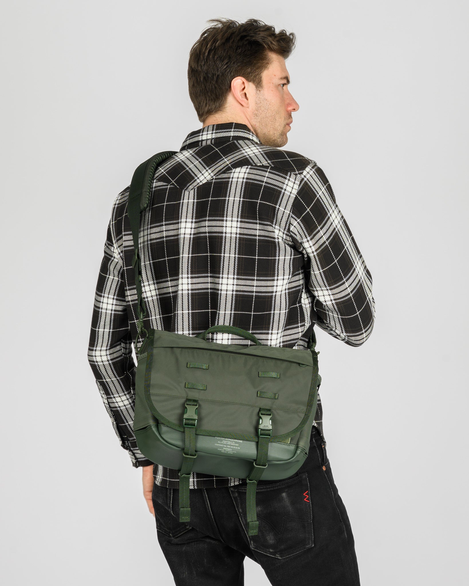 Porter - Yoshida & Co. - Monochrome Messenger Bag (S) - Olive