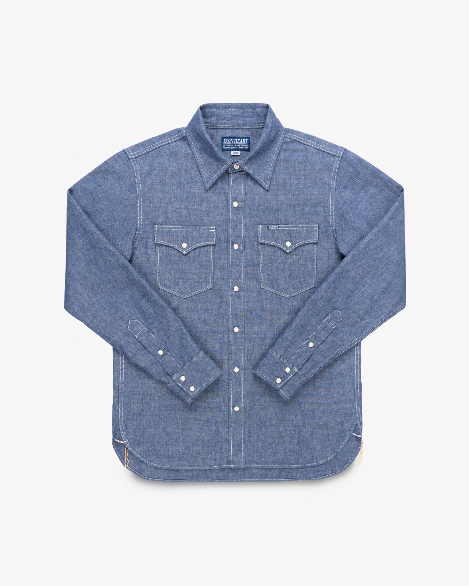 10oz Selvedge Chambray Single Yoke Western Shirt - Blue