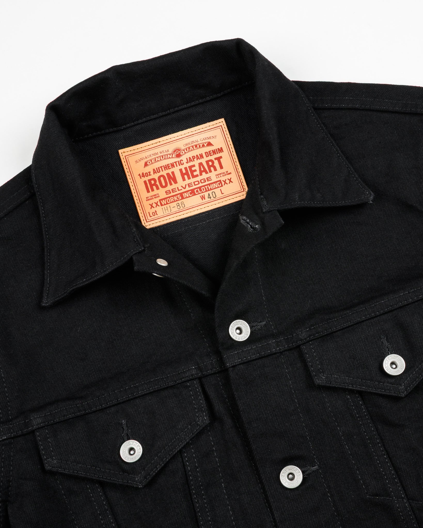 14oz Selvedge Denim Modified Type III Jacket - Black/Black – Iron