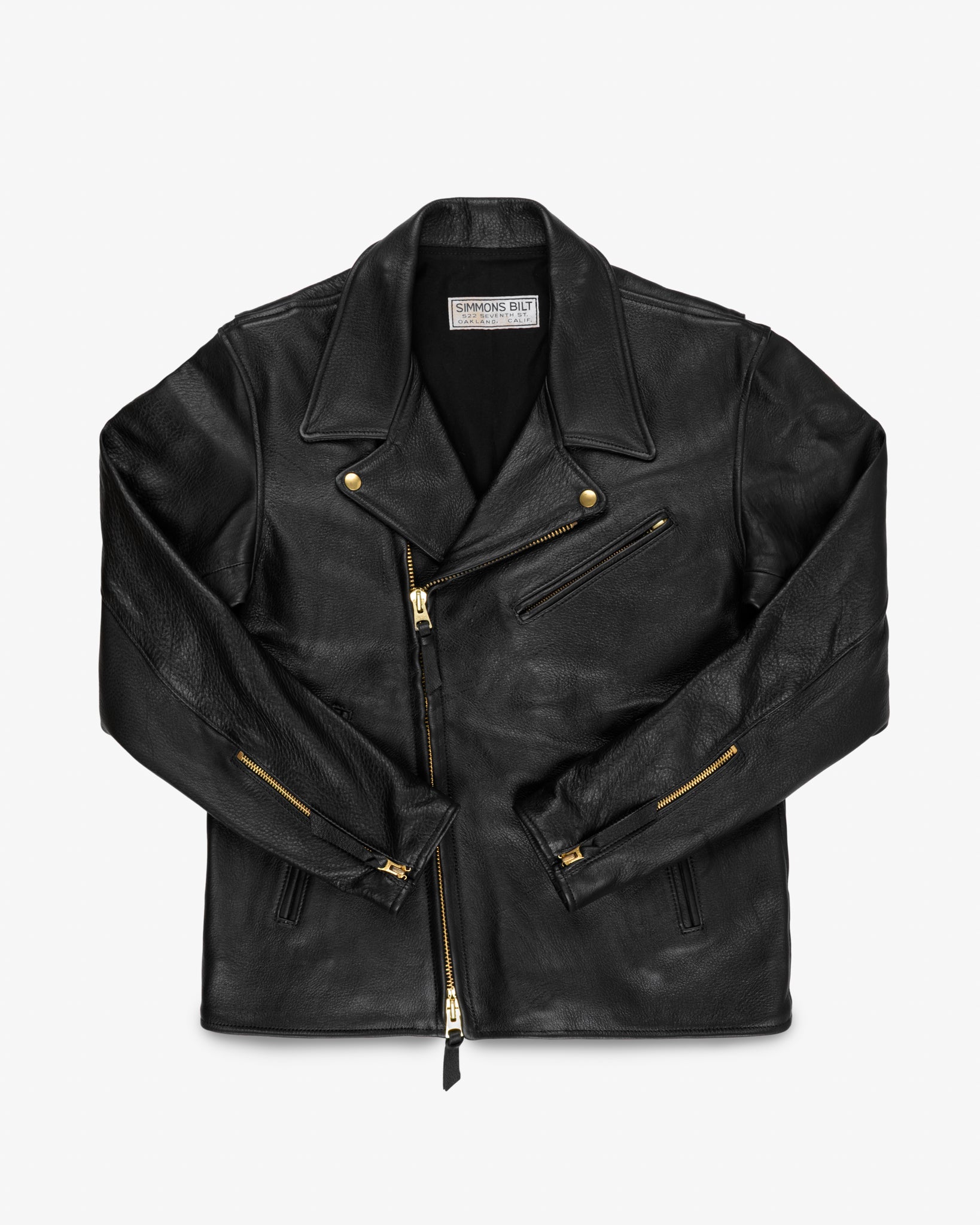 Iron Heart x Simmons Bilt Deerskin Pacific Rider's Jacket - Black