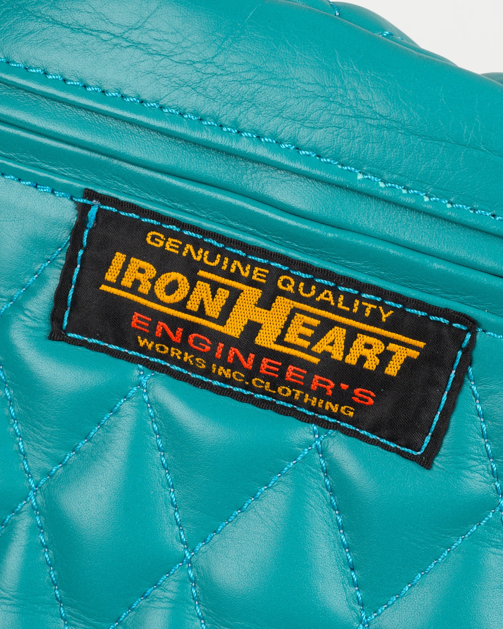 Iron Heart Diamond Stitched Leather Waist Bag Blue Iron Heart Diamond Stitched Leather Waist Bag Blue