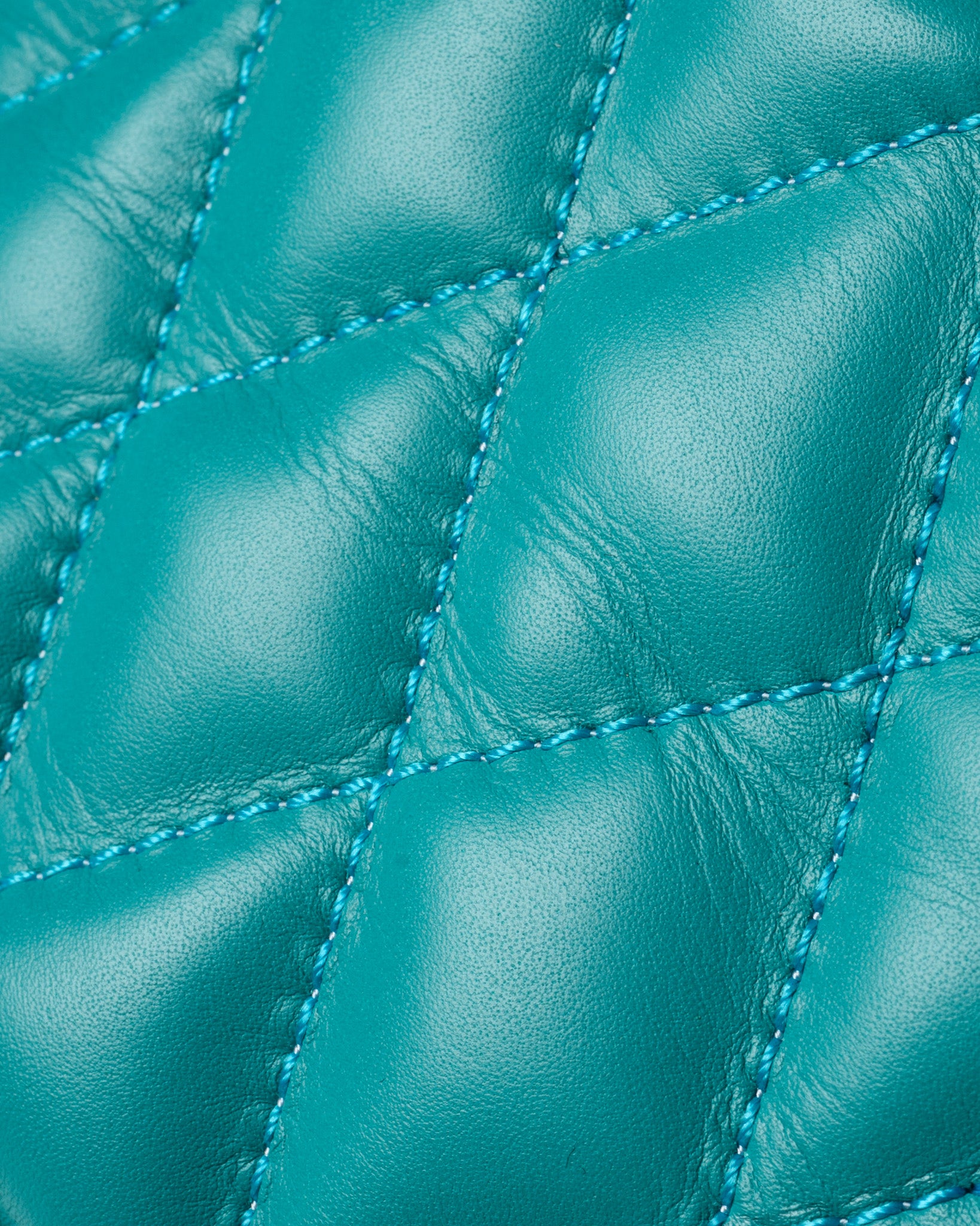 Iron Heart Diamond Stitched Leather Waist Bag Blue