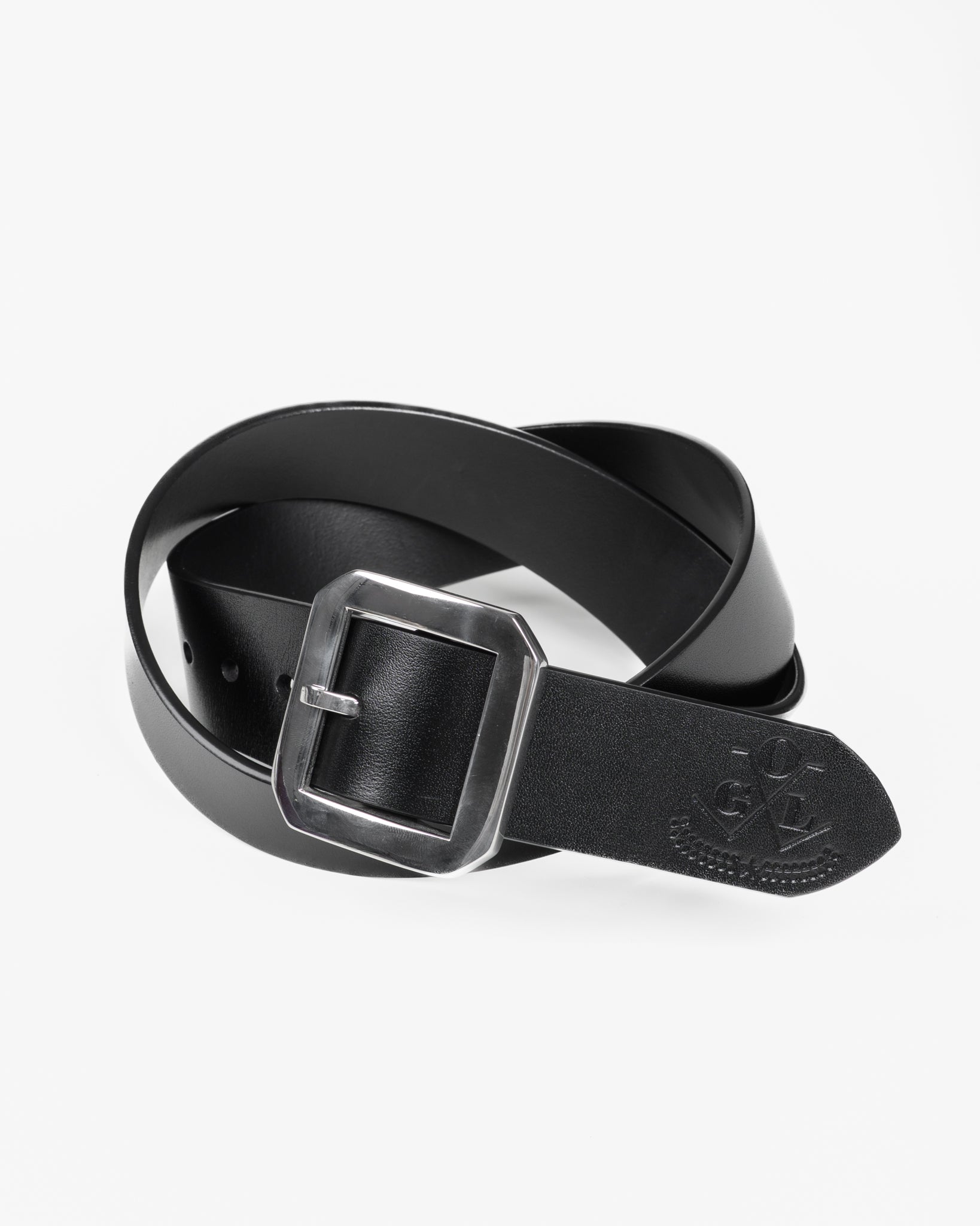 OGL Single Prong Garrison Buckle Leather Belt - Black