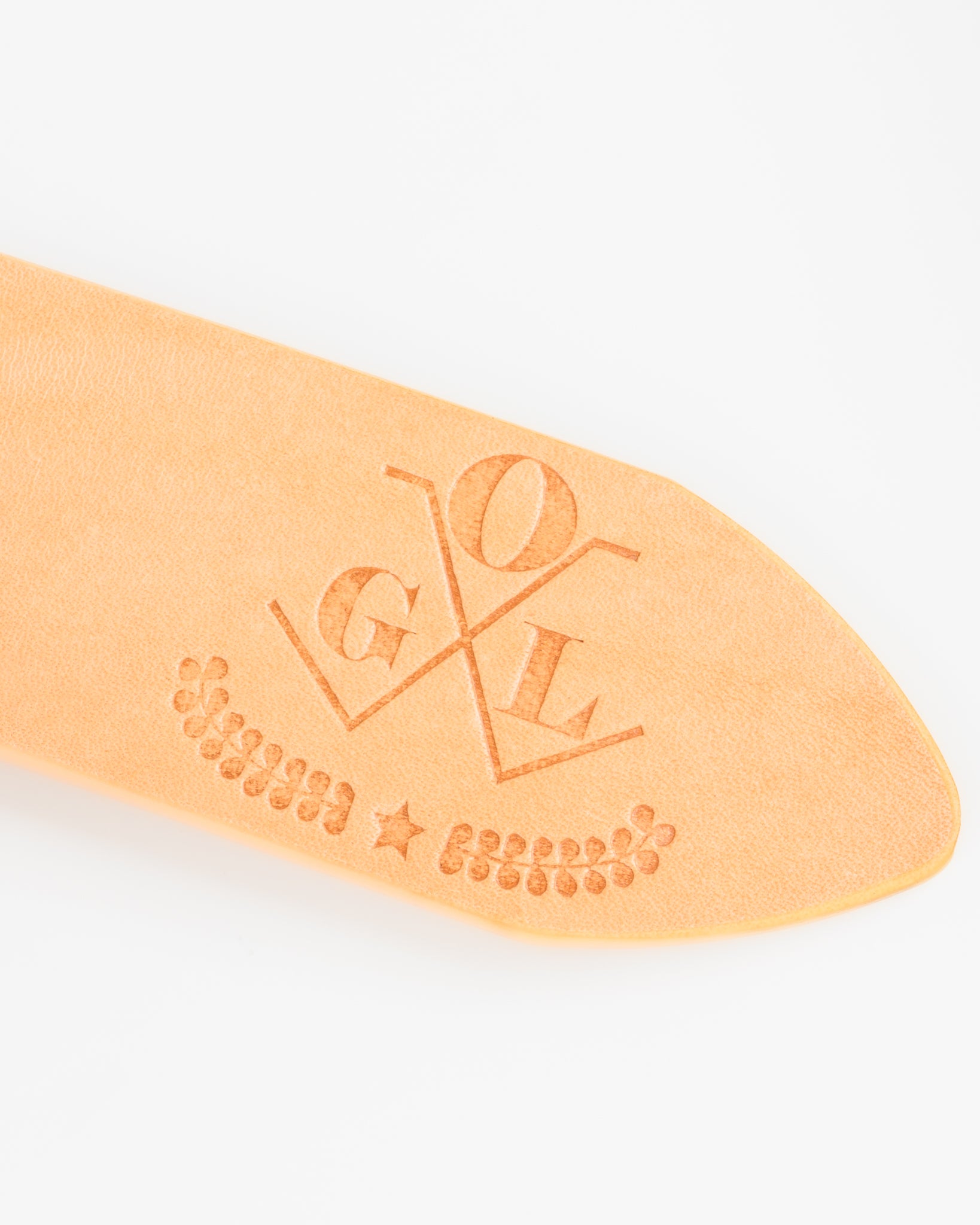 OGL Double Prong Garrison Buckle Leather Belt - Natural