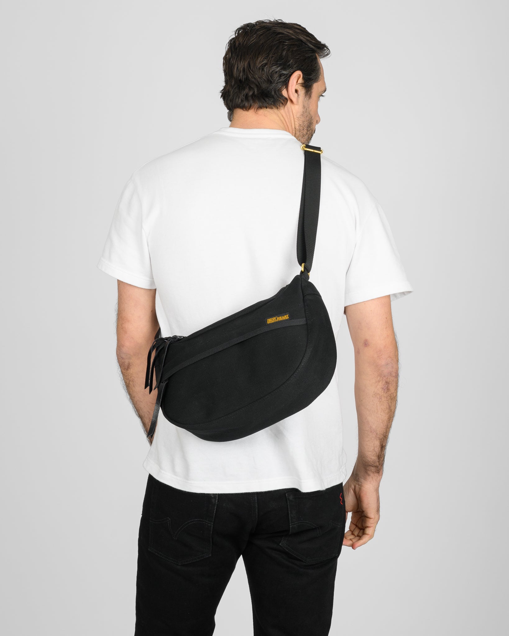 21oz Denim Small Shoulder Bag - Black