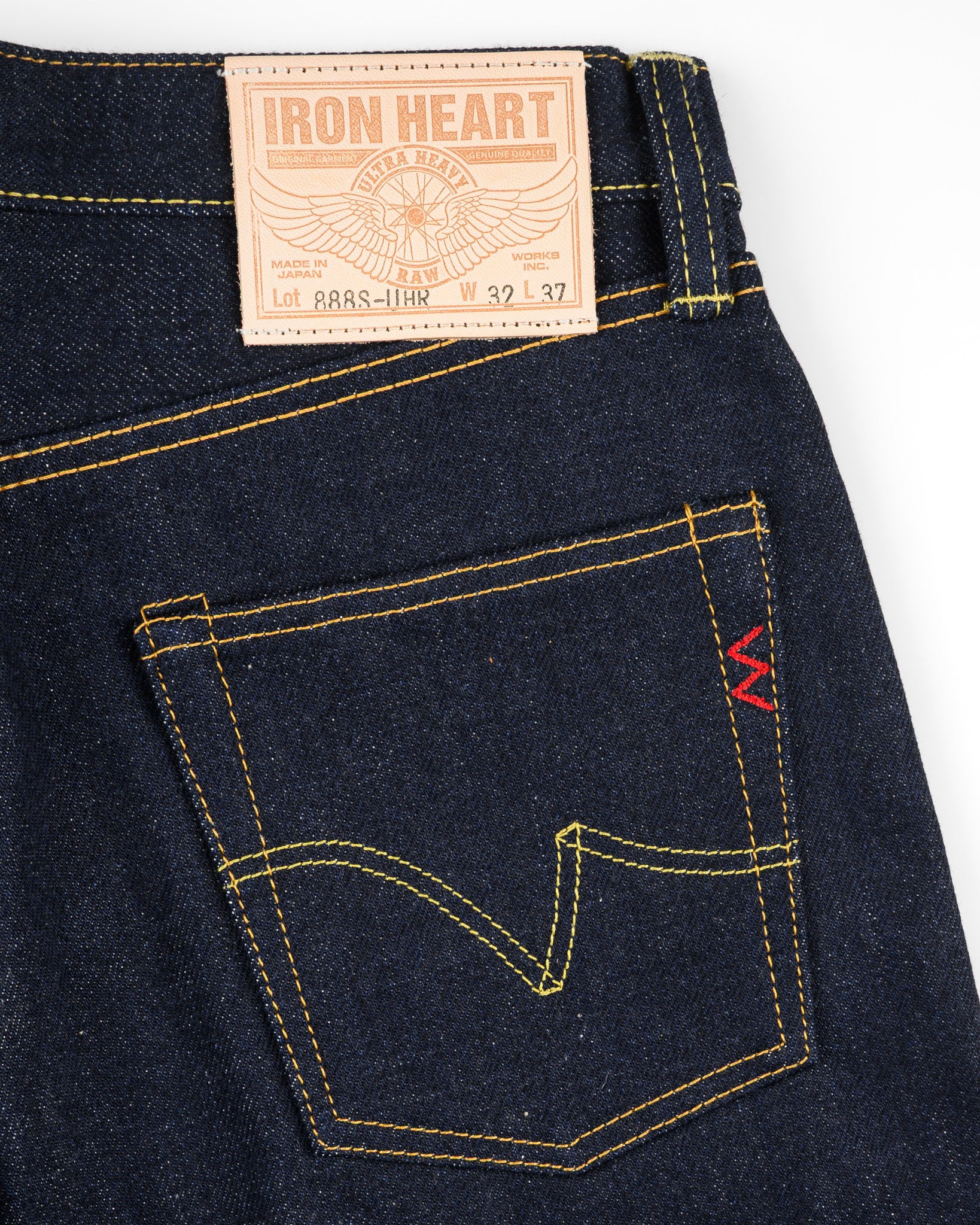 Iron Heart 21/23oz Ultra Heavy Raw Selvedge Denim Medium/High Rise