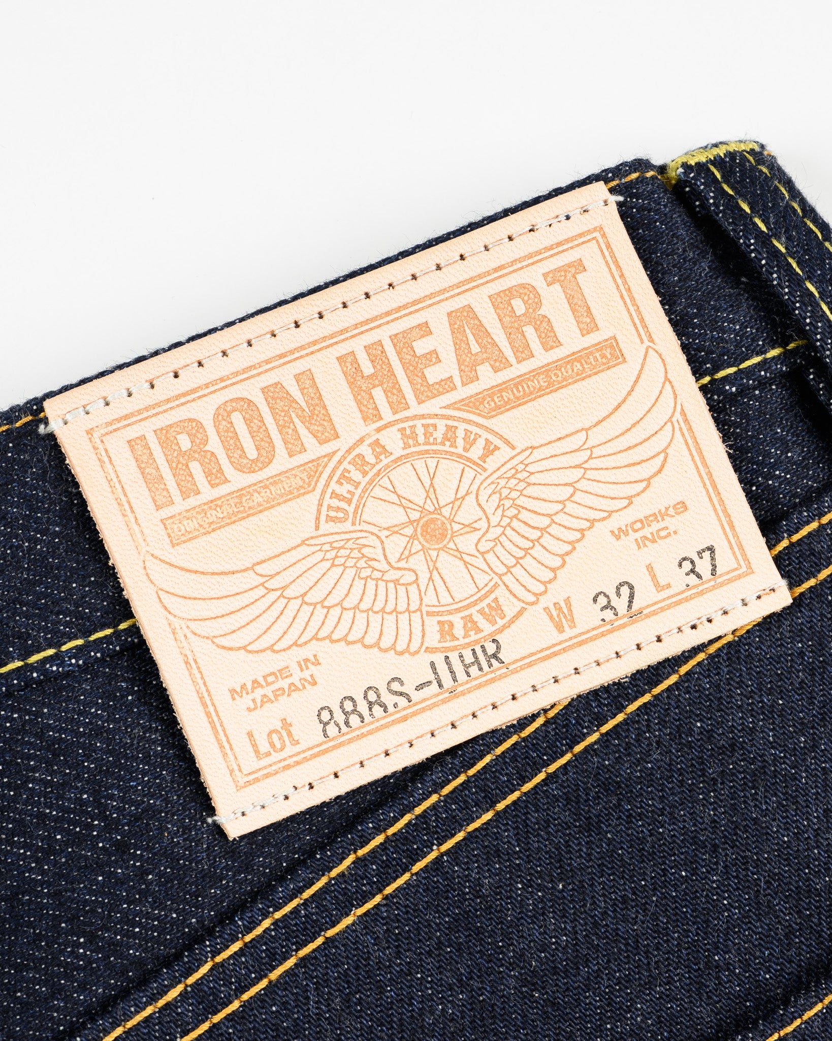 Iron Heart 21/23oz Ultra Heavy Raw Selvedge Denim Medium/High Rise