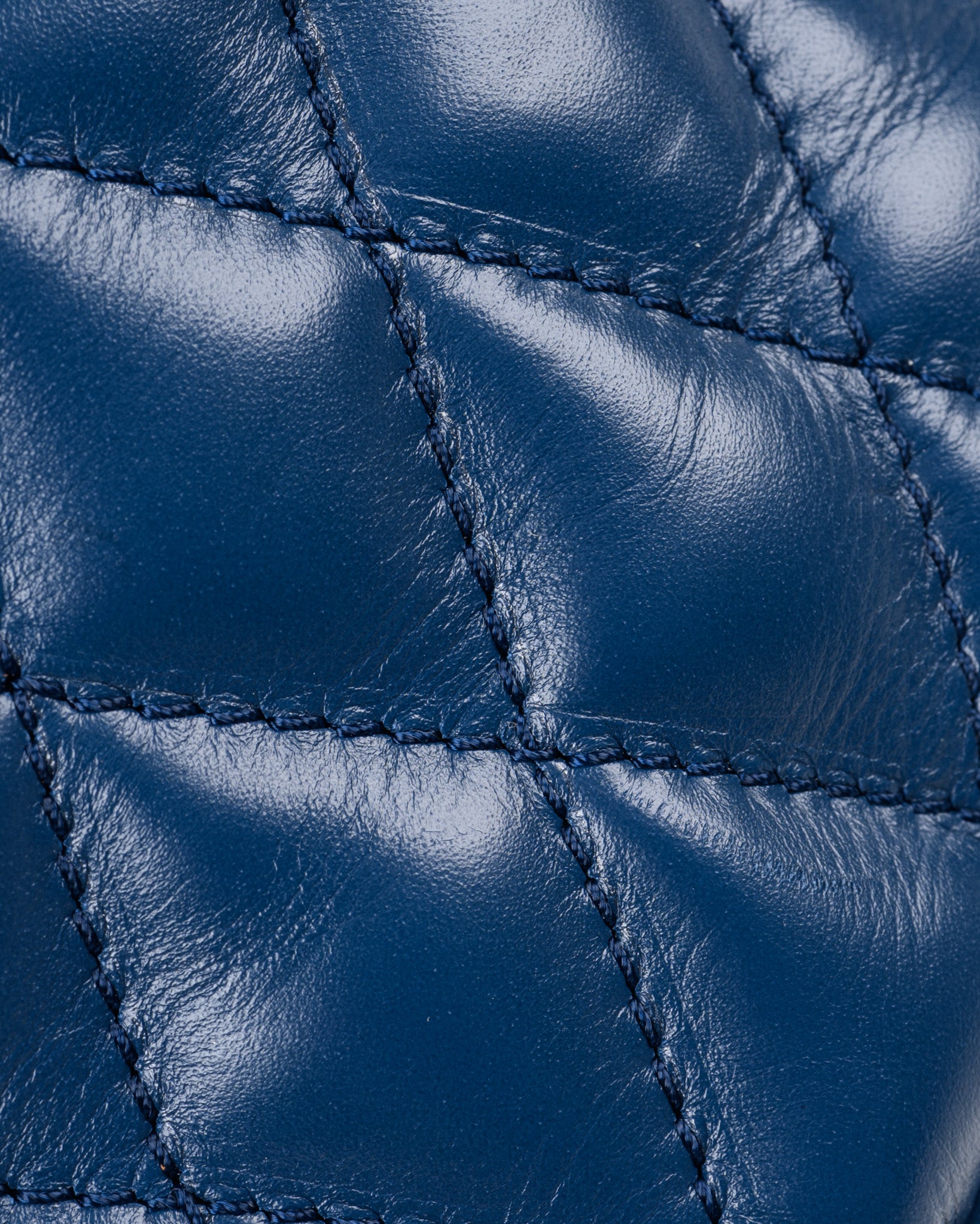 Iron Heart Diamond Stitched Leather Waist Bag Navy