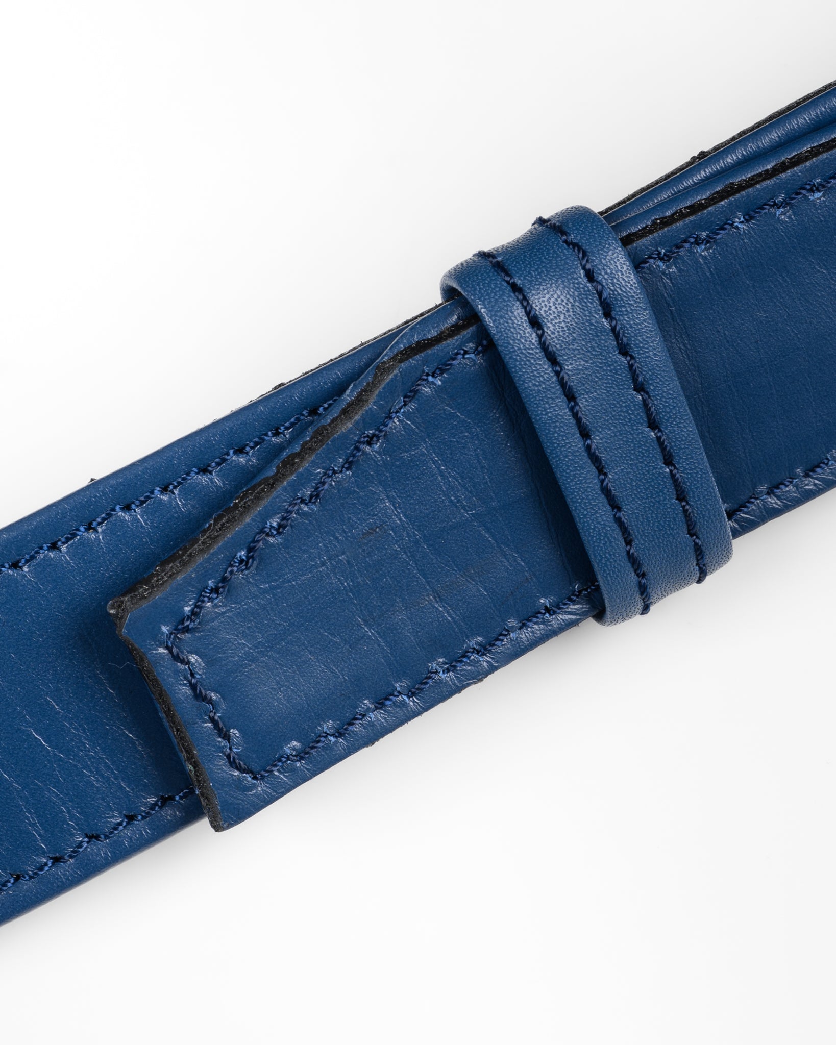 Iron Heart Diamond Stitched Leather Waist Bag Navy