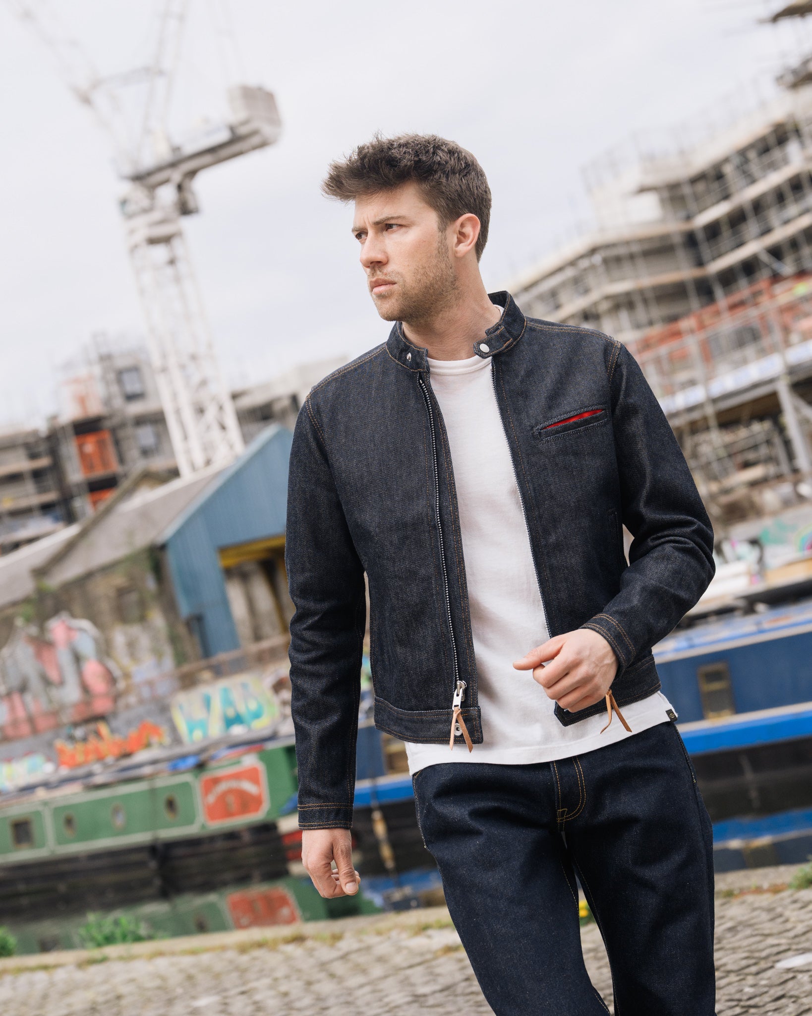 Iron Heart 21oz Denim Rider's Jacket - Indigo Iron Heart 21oz Denim Rider's Jacket - Indigo