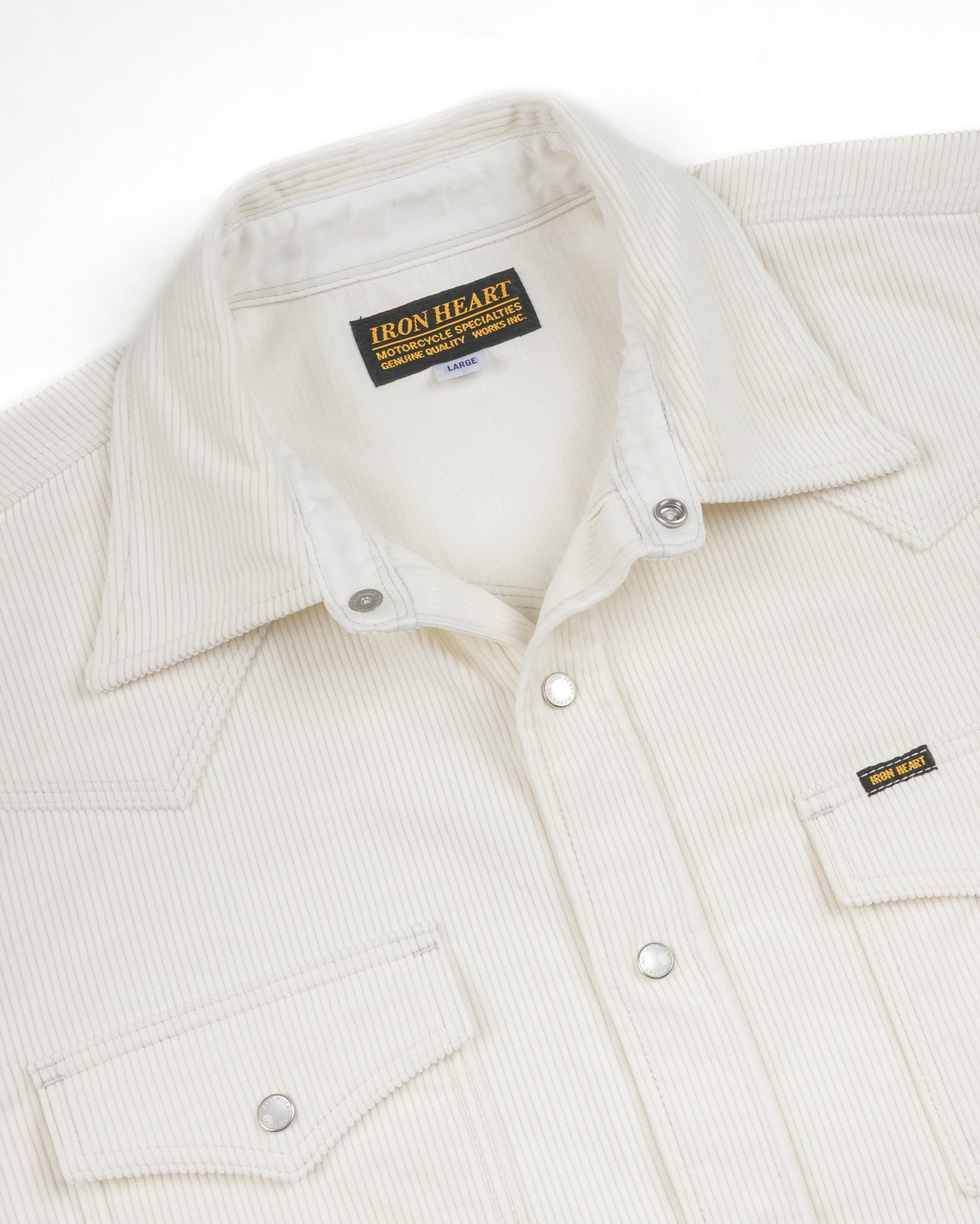 11oz Corduroy Western Shirt - Off White – Iron Heart