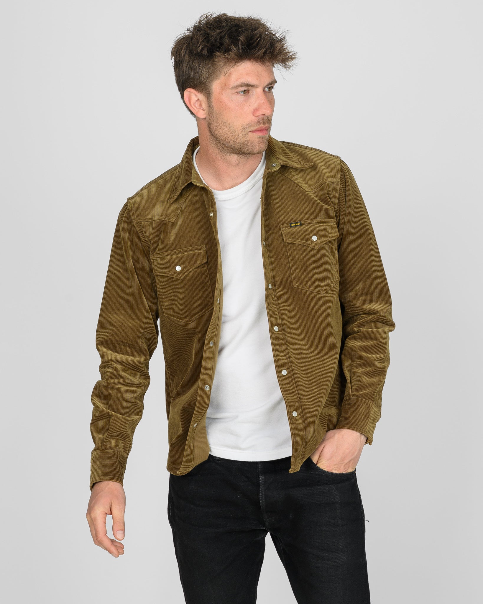 11oz Corduroy Western Shirt - Camel – Iron Heart