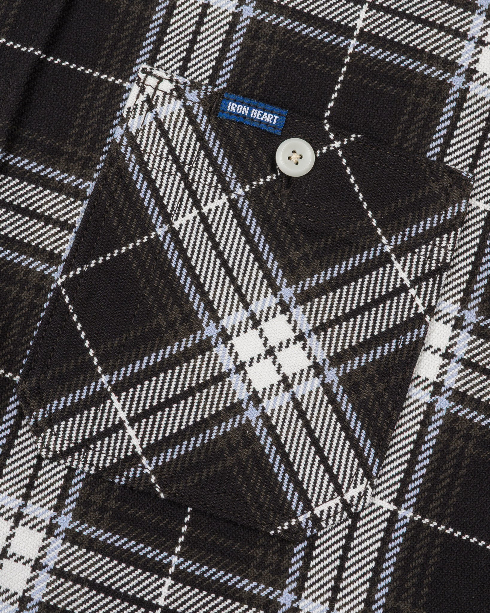 9oz Selvedge Flannel Check Work Shirt - Black – Iron Heart