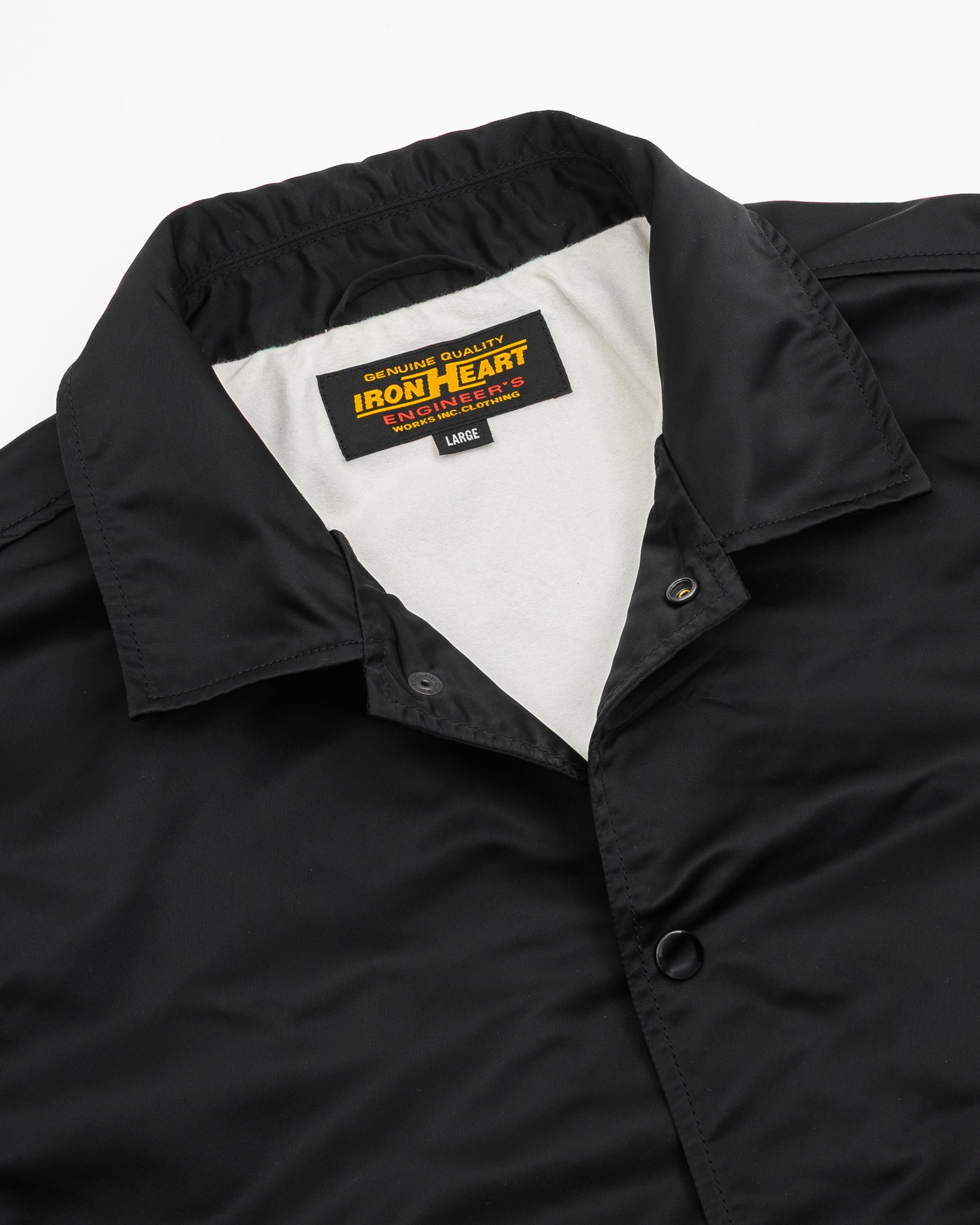 4.8oz Nylon Coach Jacket - Black - No Patch – Iron Heart
