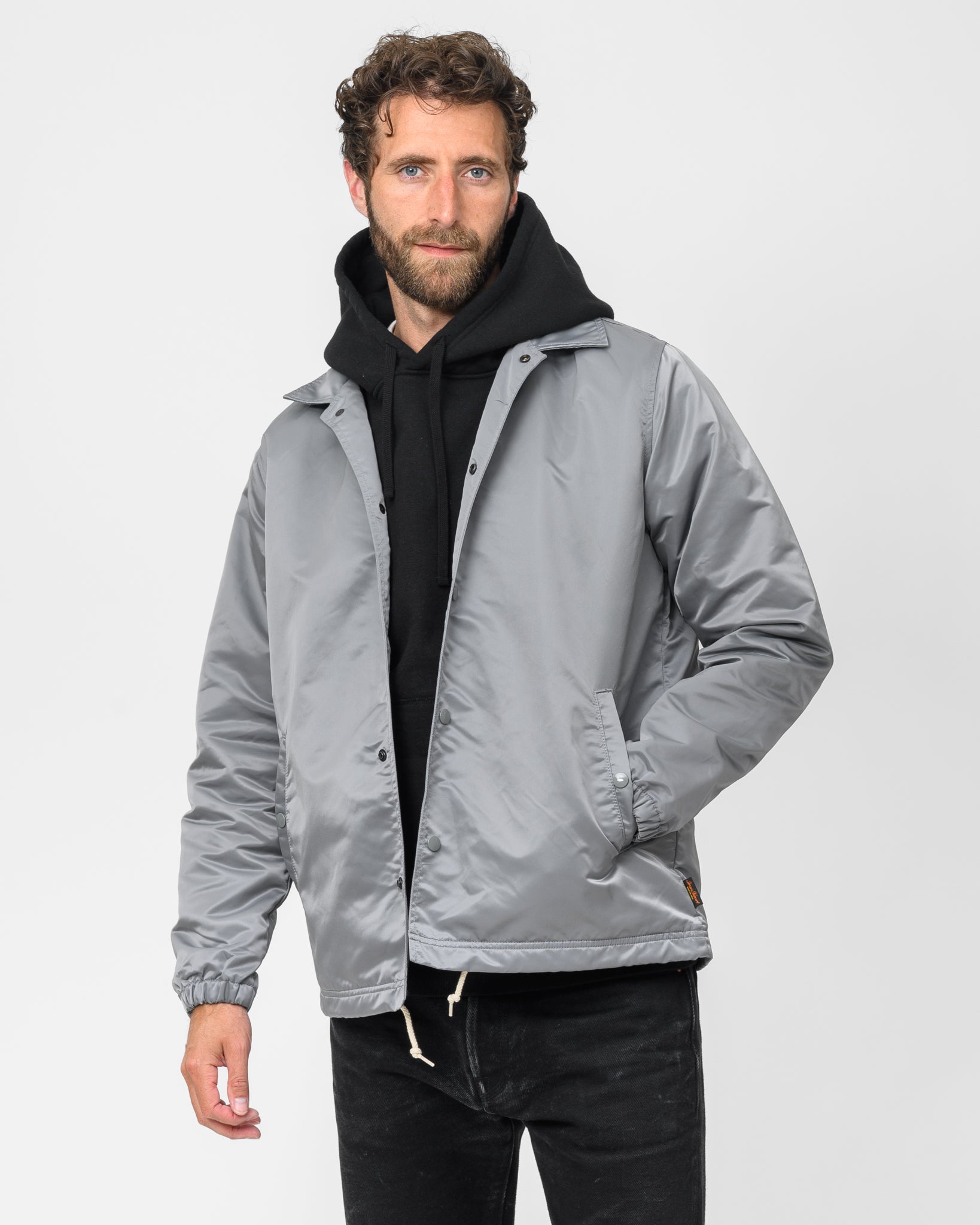 4.8oz Nylon Coach Jacket - Grey - No Patch