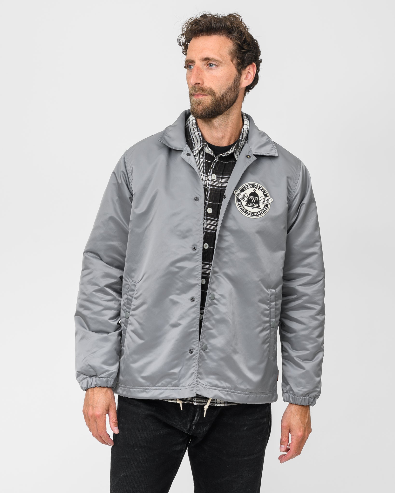 4.8oz Nylon Coach Jacket - Grey – Iron Heart
