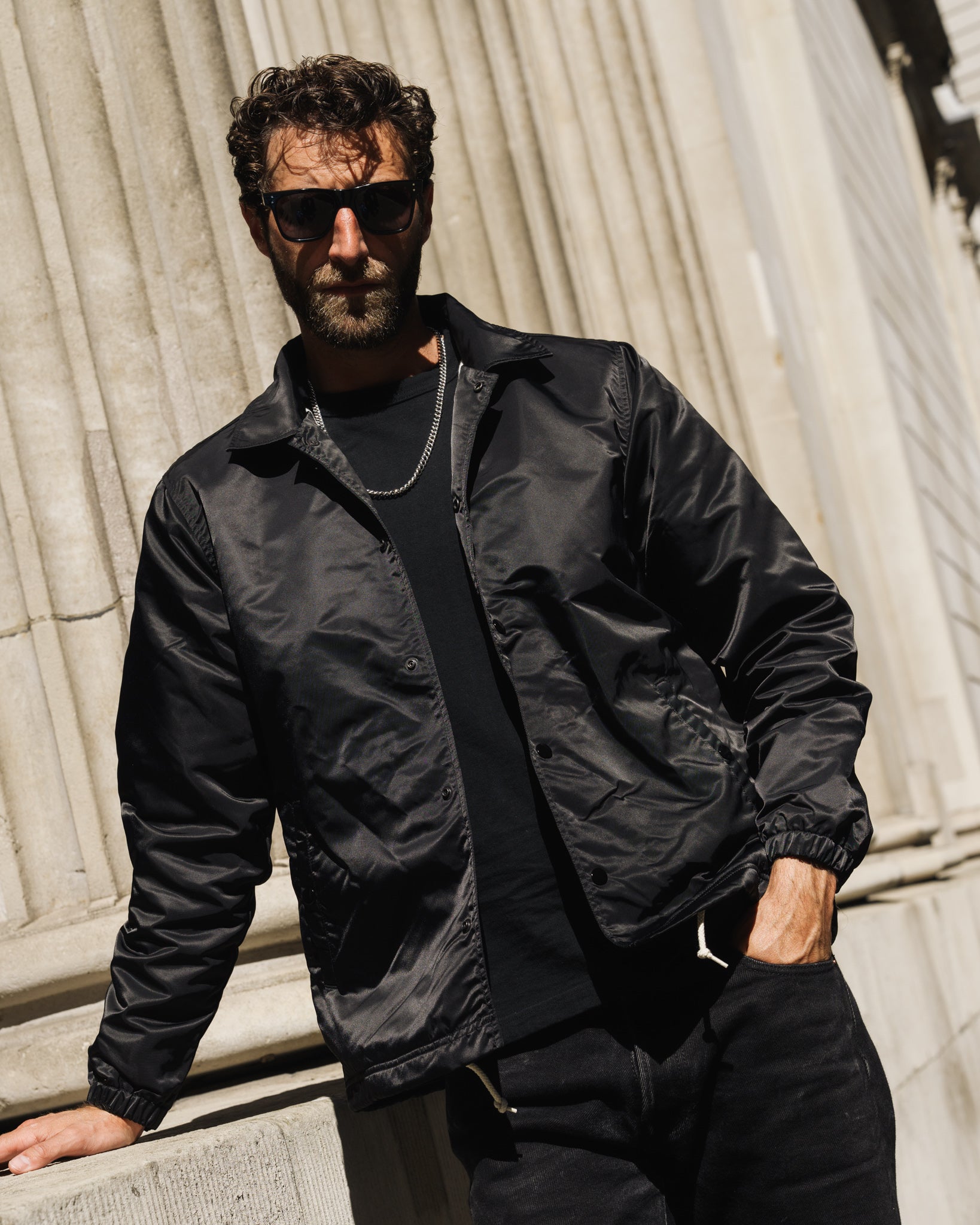 4.8oz Nylon Coach Jacket - Black - No Patch – Iron Heart