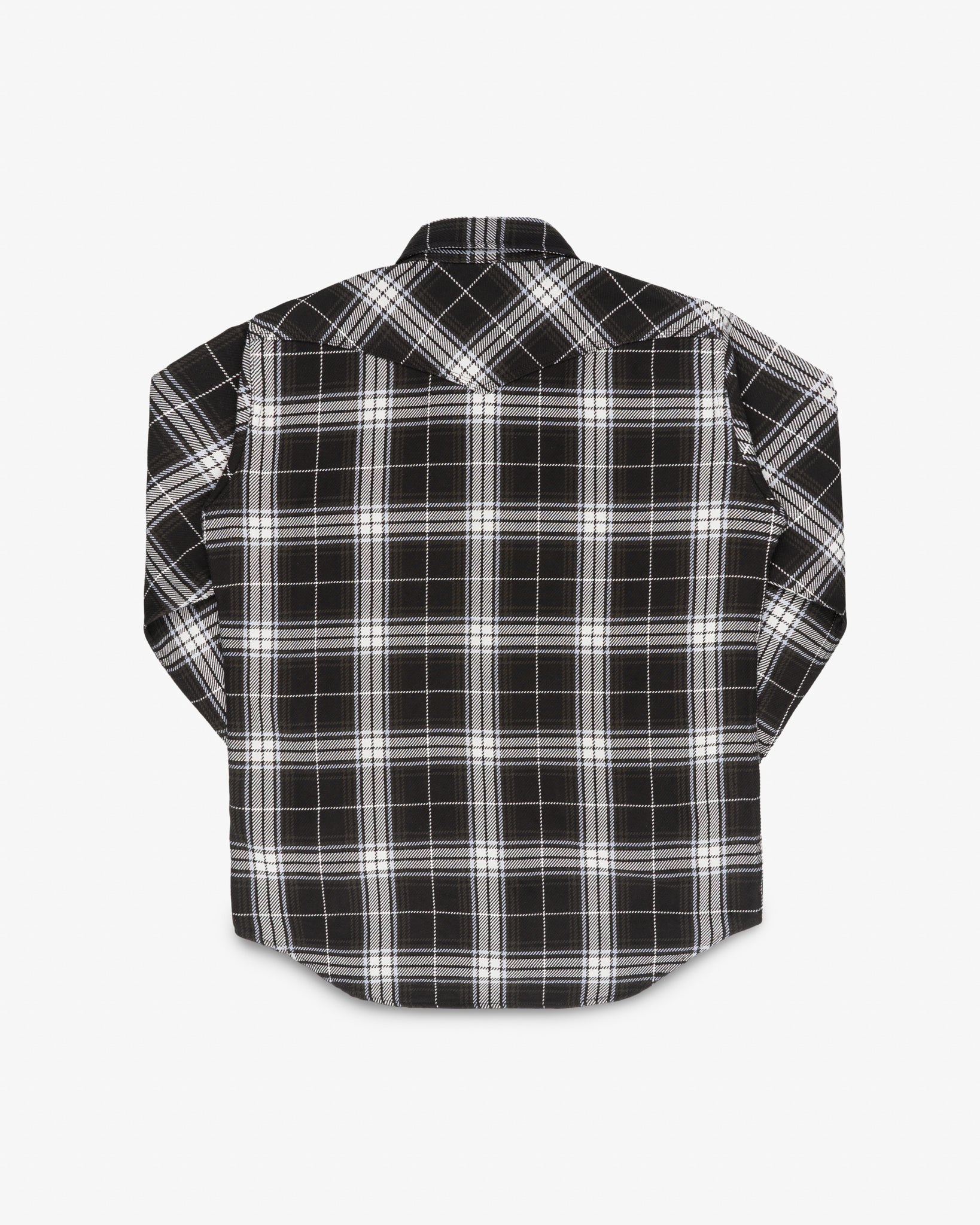 9oz Selvedge Flannel Check Western Shirt - Black – Iron Heart