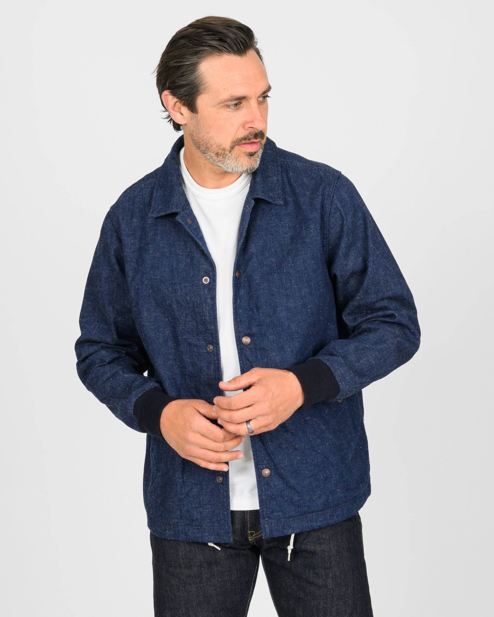 10oz Neppy Selvedge Denim Coach Jacket - Indigo - No Patch