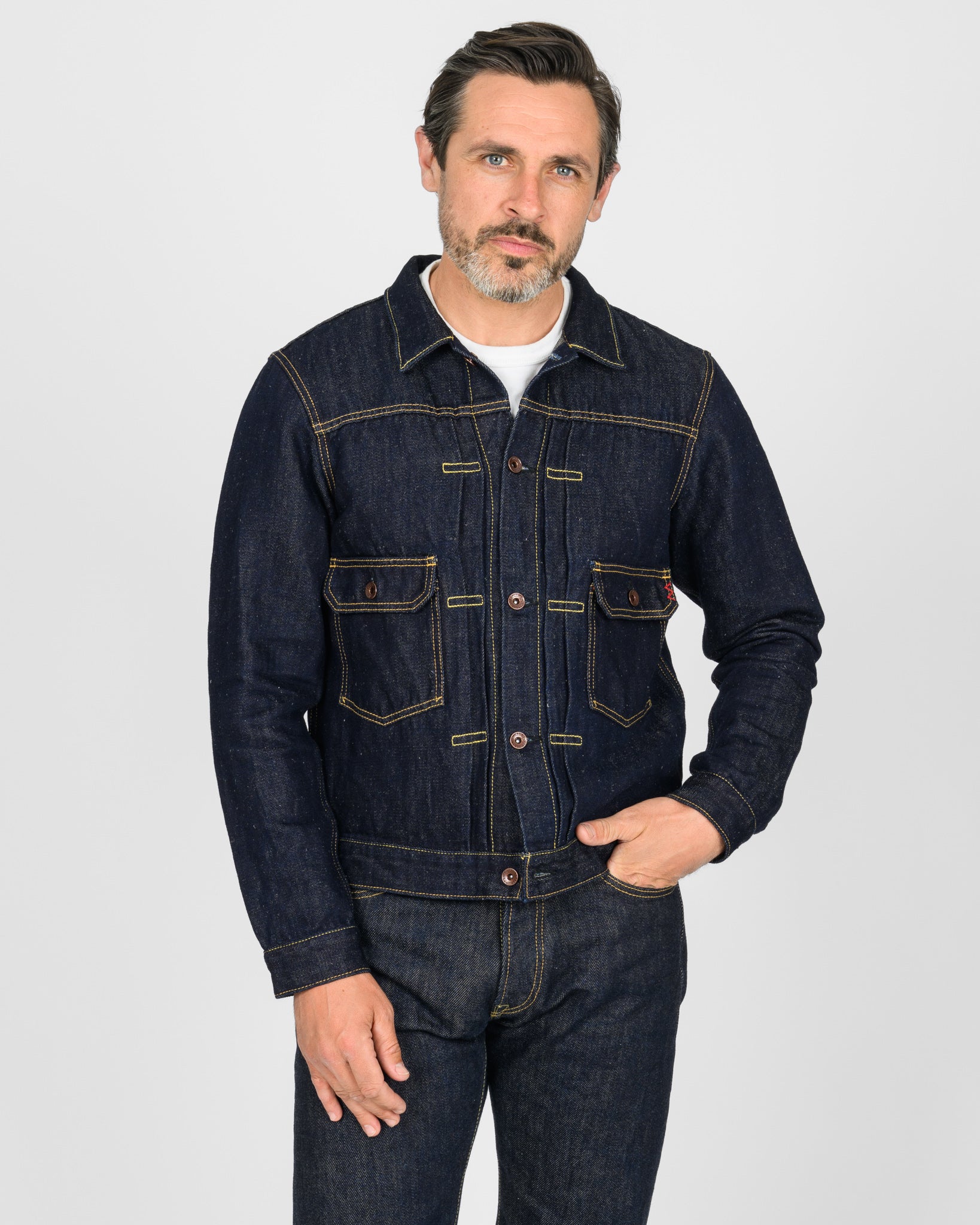 14oz Cotton/Linen Denim Type II Jacket - Indigo