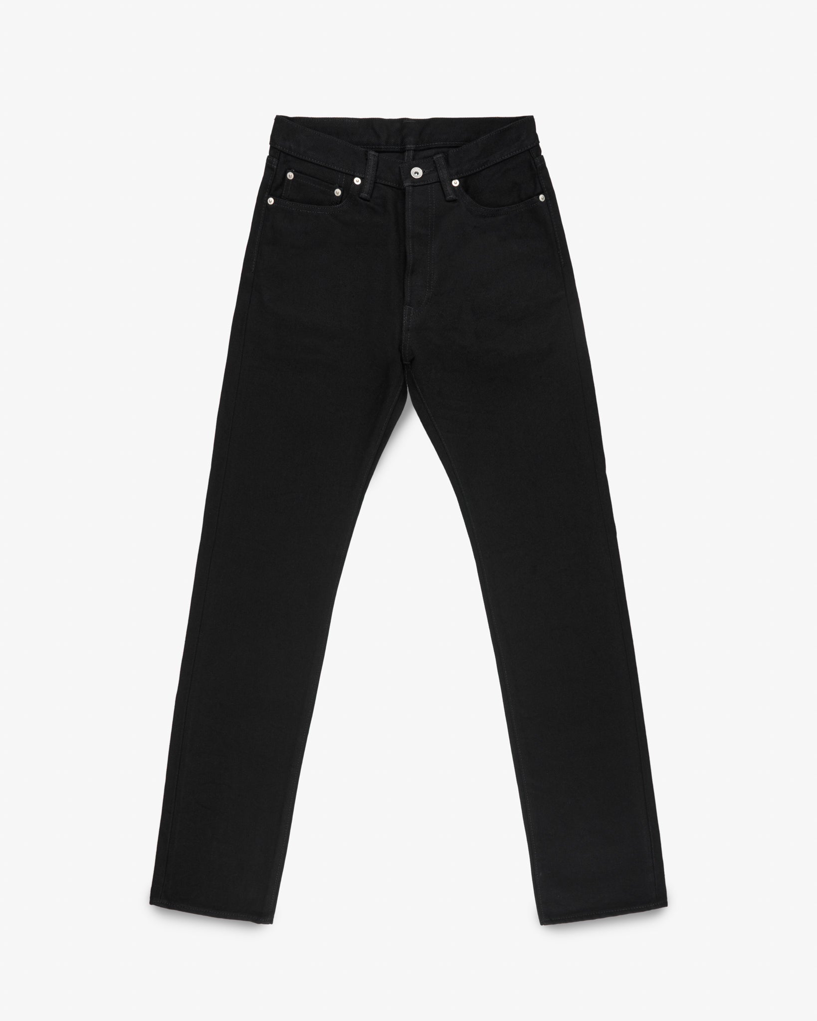 21oz Selvedge Denim Relaxed Tapered Cut Jeans -  Superblack (Fades To Grey)