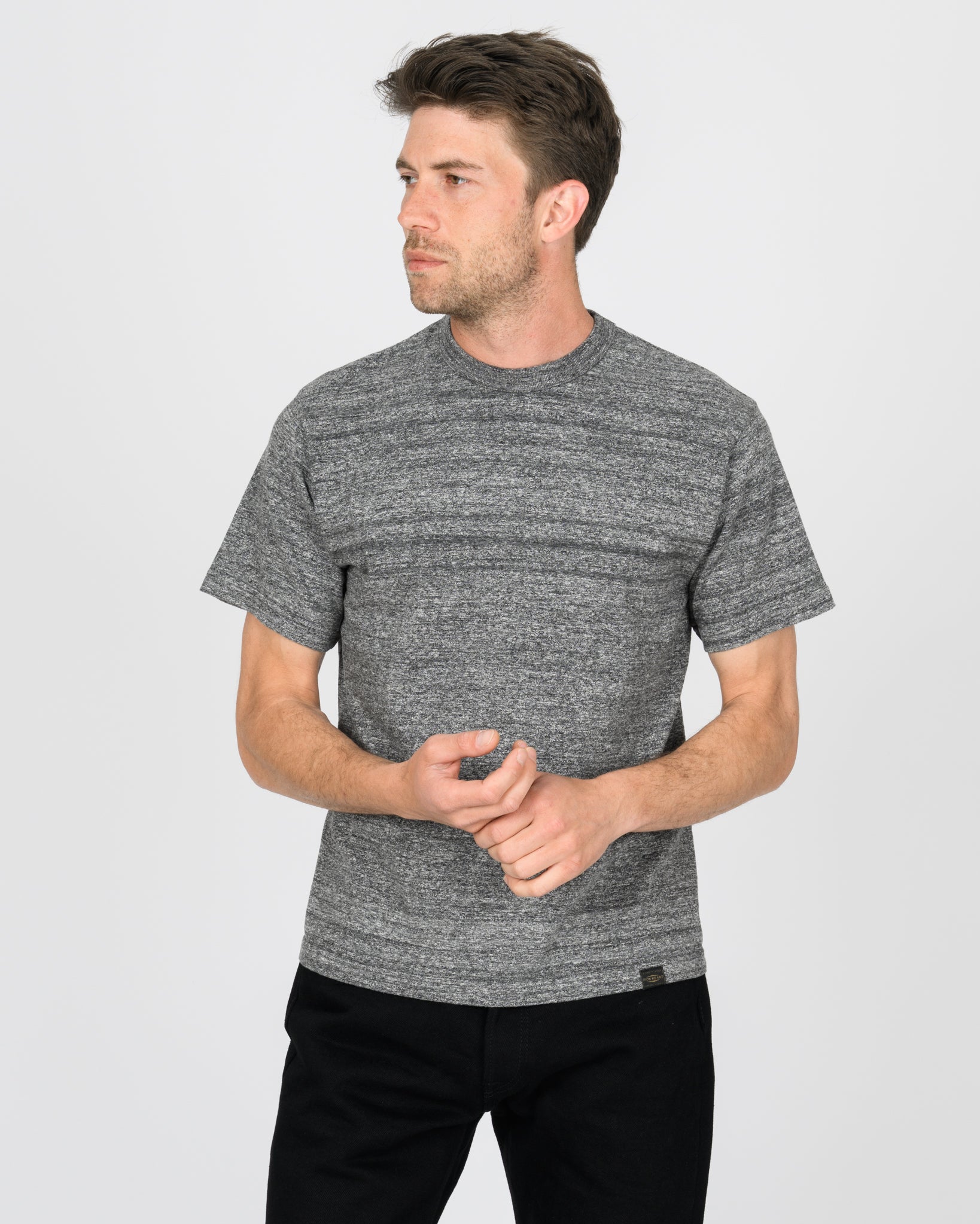 6.5oz Loopwheel Crew Neck T-Shirt - Marl Grey