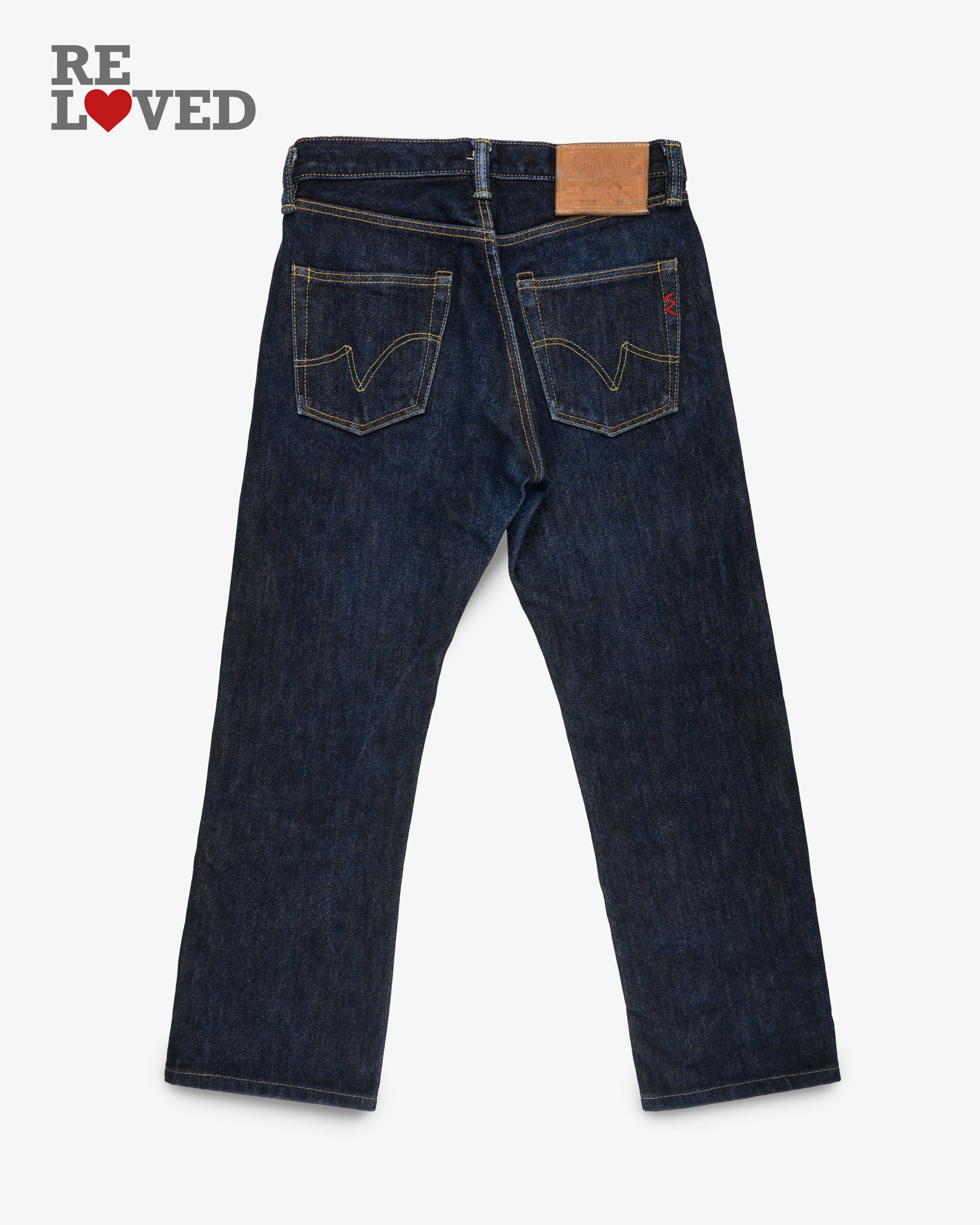21oz Selvedge Denim Straight Cut Jeans - Indigo (IH-634S) Tag 30, Hemmed to 27.5"
