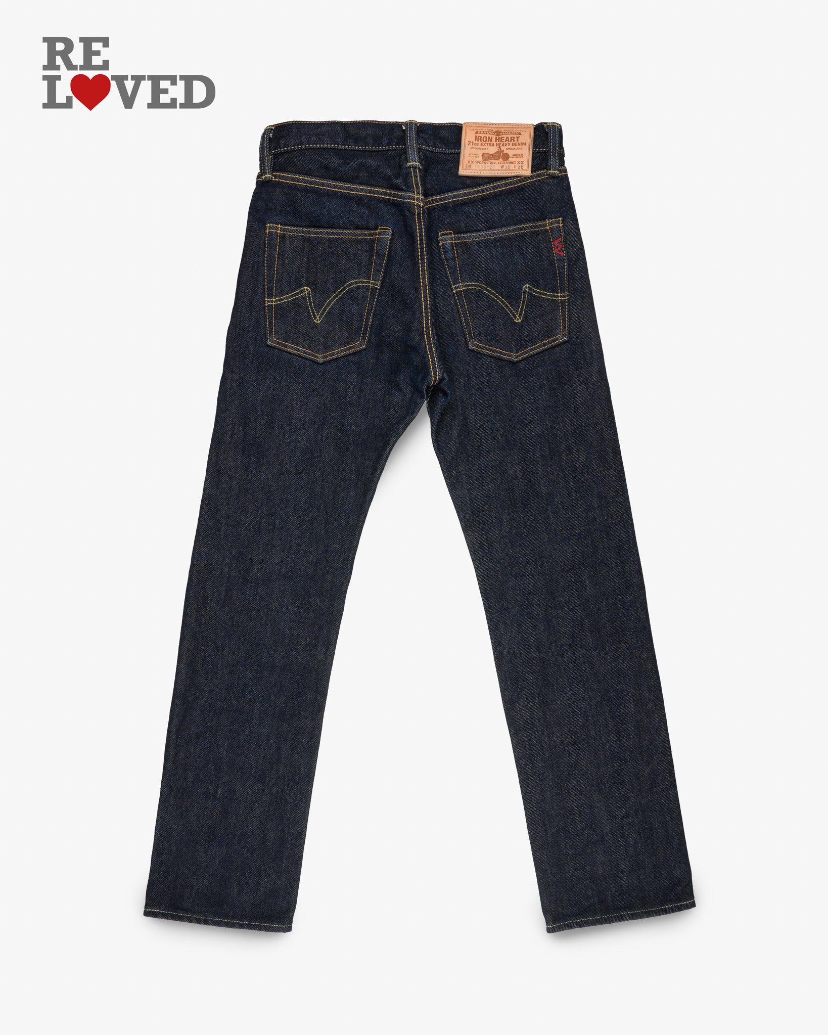 21oz Selvedge Denim Slim Straight Cut Jeans - Indigo (IH-666S-21) Tag 30, Hemmed to 28.5"