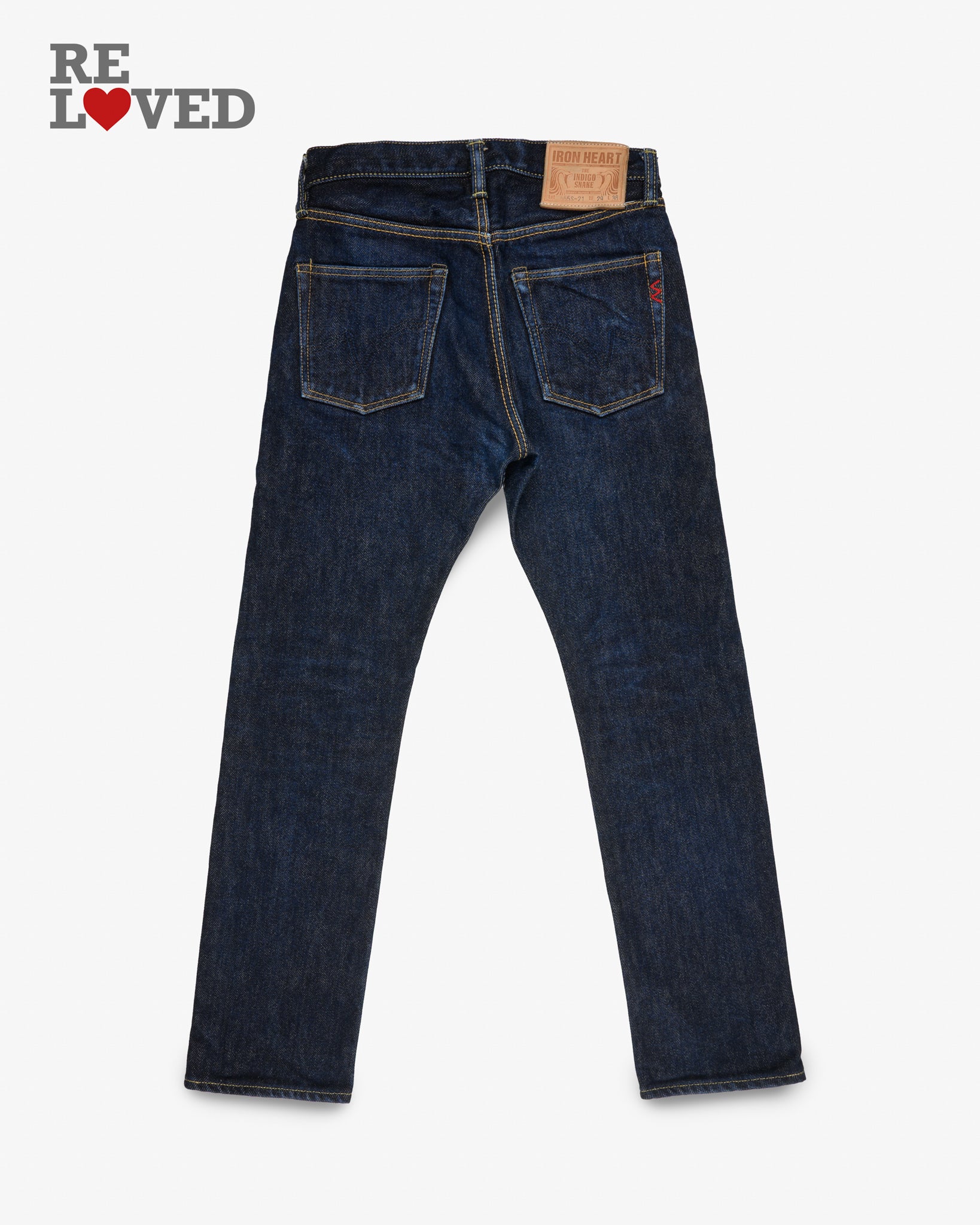 21oz Selvedge Denim Slim Cut Jeans - Indigo (IH-555s-21) Tag 29, Hemmed 28.5"