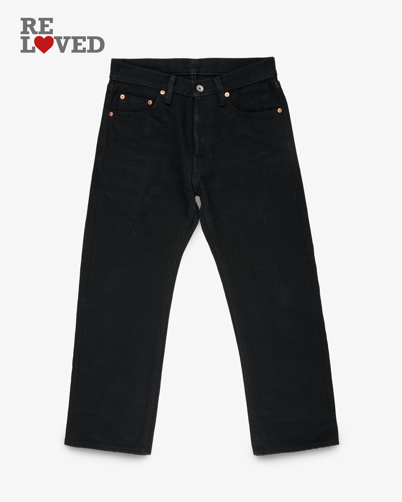 21oz Selvedge Denim Straight Cut - Superblack Non-Fade (IH-634S-SB) Tag 31, Hemmed to 26.2"