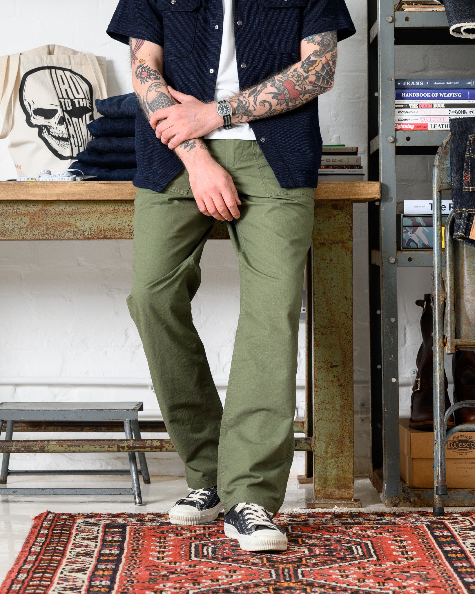 8oz Ripstop Baker Pants - Army Green – Iron Heart