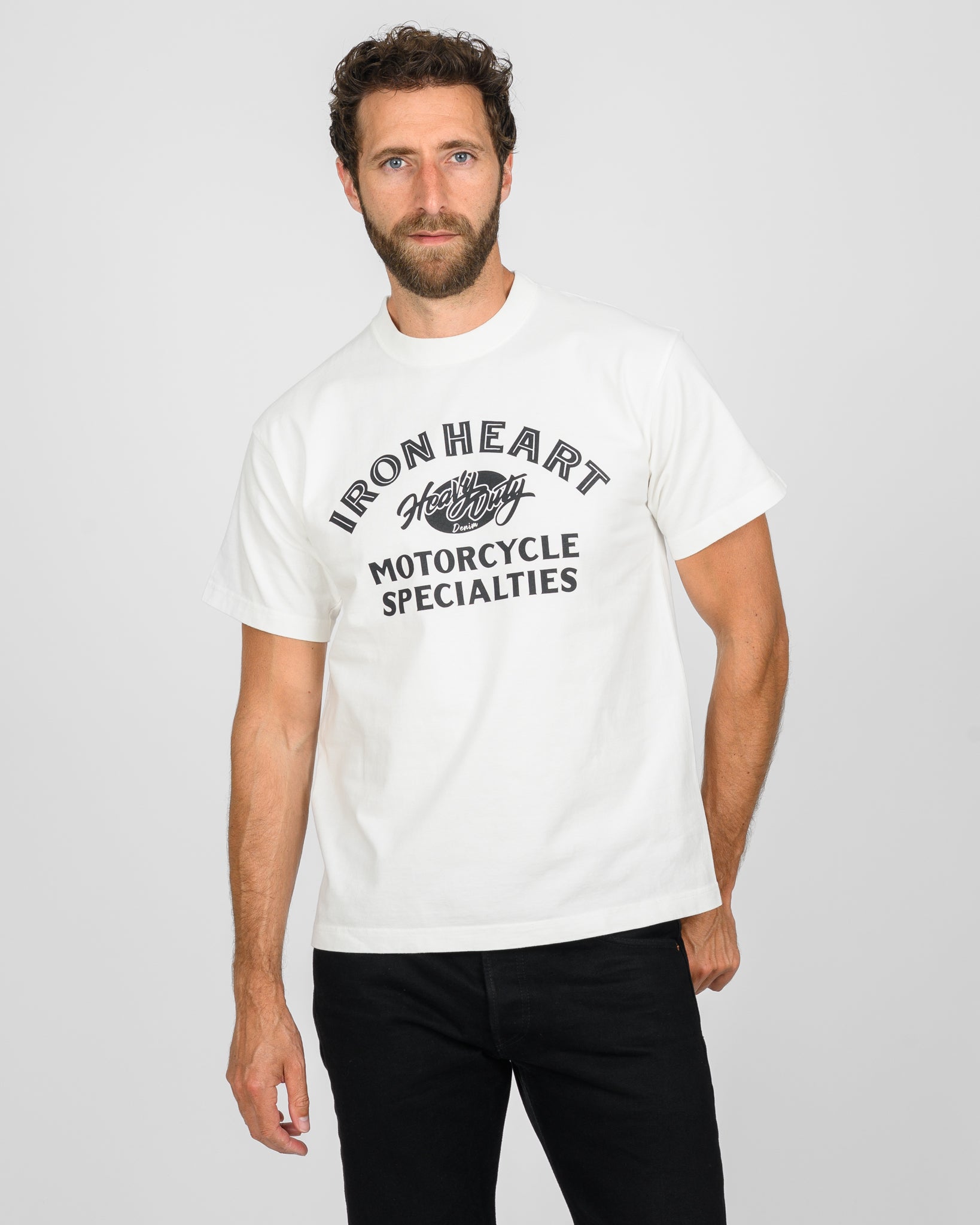 7.5oz Printed Loopwheel Crew Neck T-Shirt - White