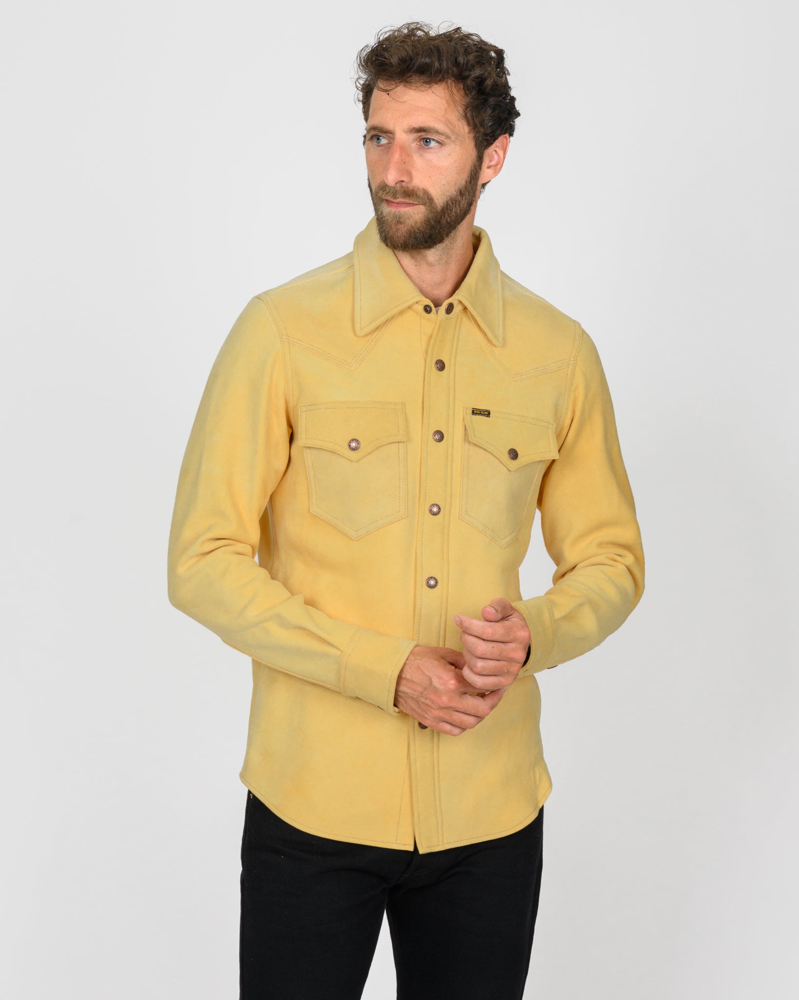 Deerskin Western Shirt "The Big Buck" - Natural