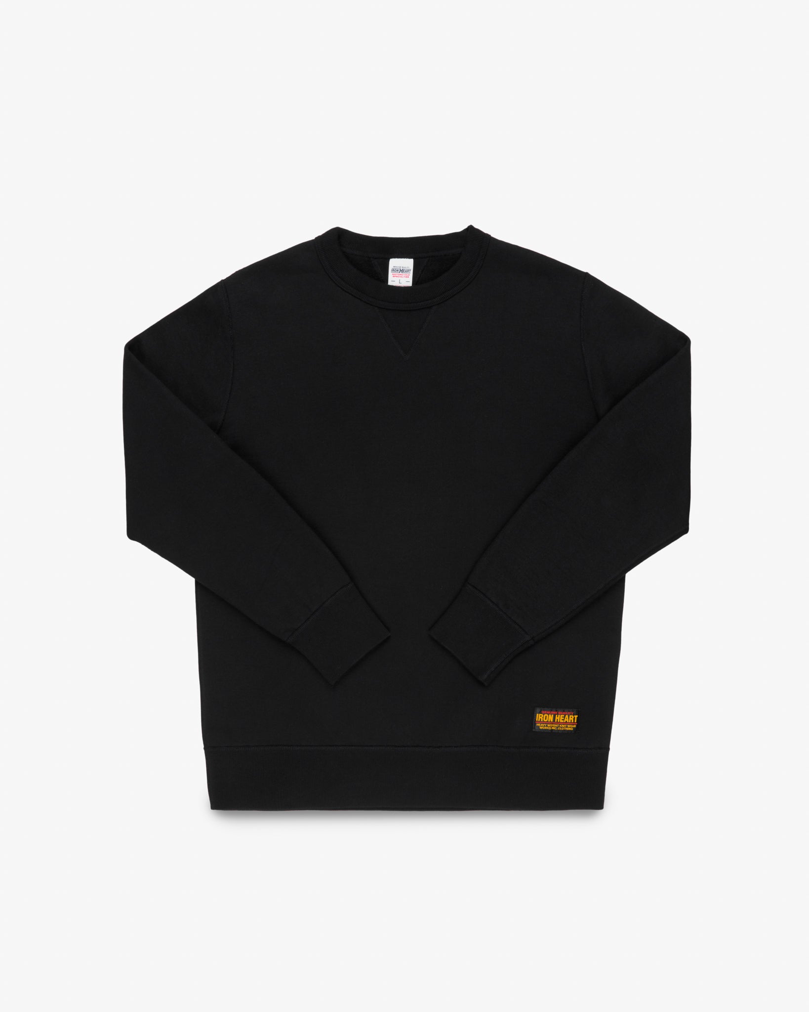 14oz Ultra Heavyweight Loopwheel Cotton Crew Neck Sweat - Black