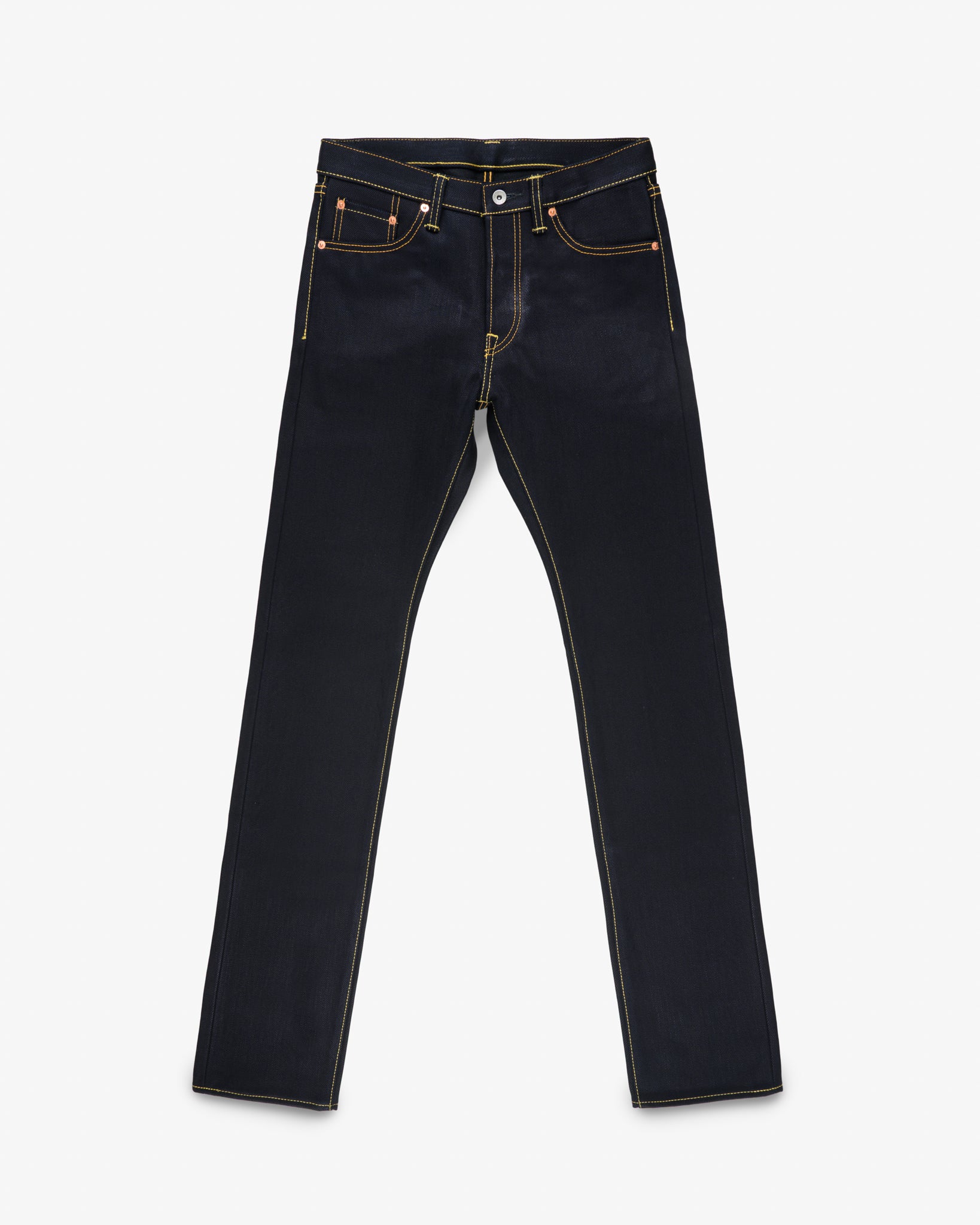 25oz Selvedge Denim Slim Cut Jeans - Indigo/Black