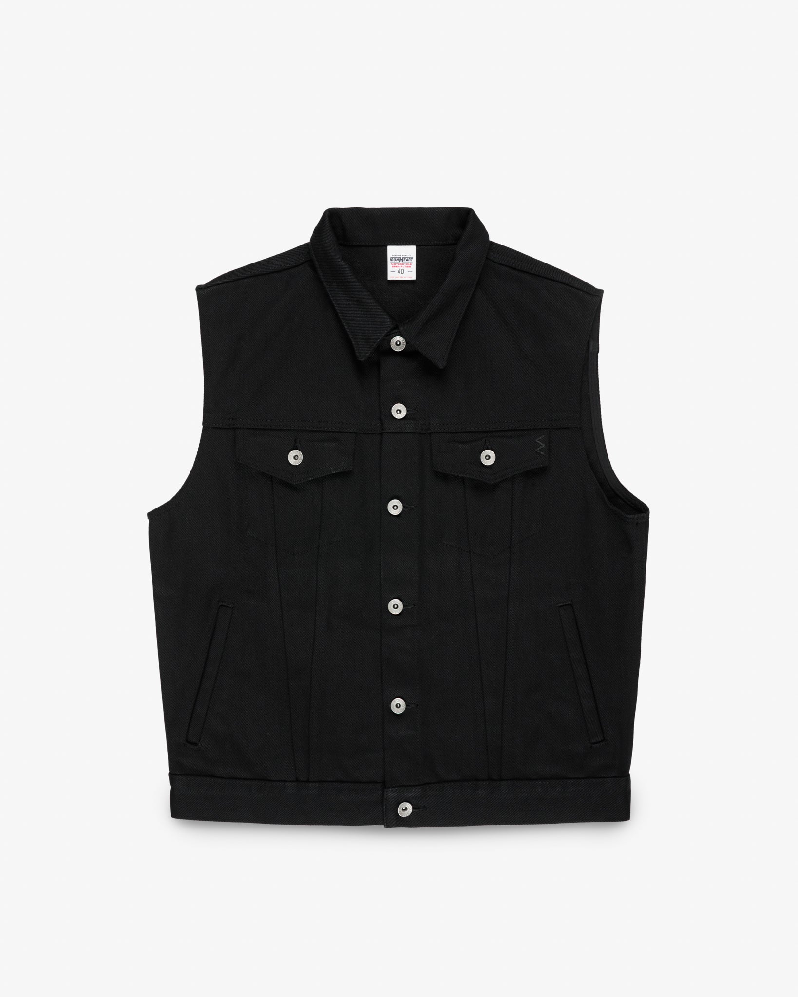 21oz Non-Fade Denim Type III Vest - Superblack