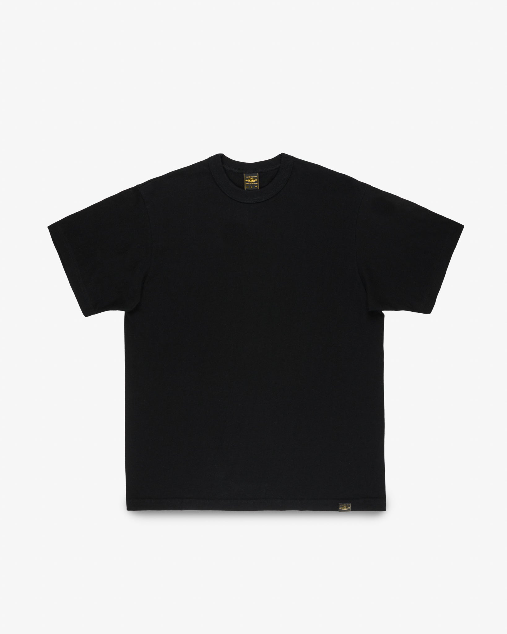 6.5oz Loopwheel Crew Neck T-Shirt with longer body - Black