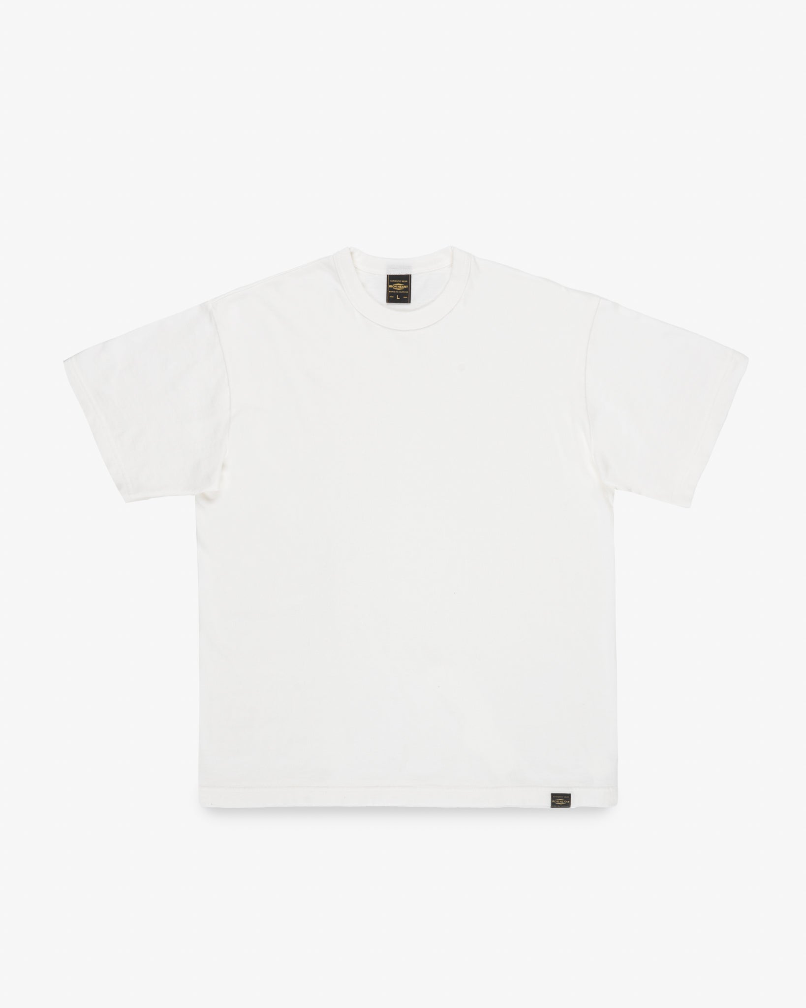 6.5oz Loopwheel Crew Neck T-Shirt with longer body - White