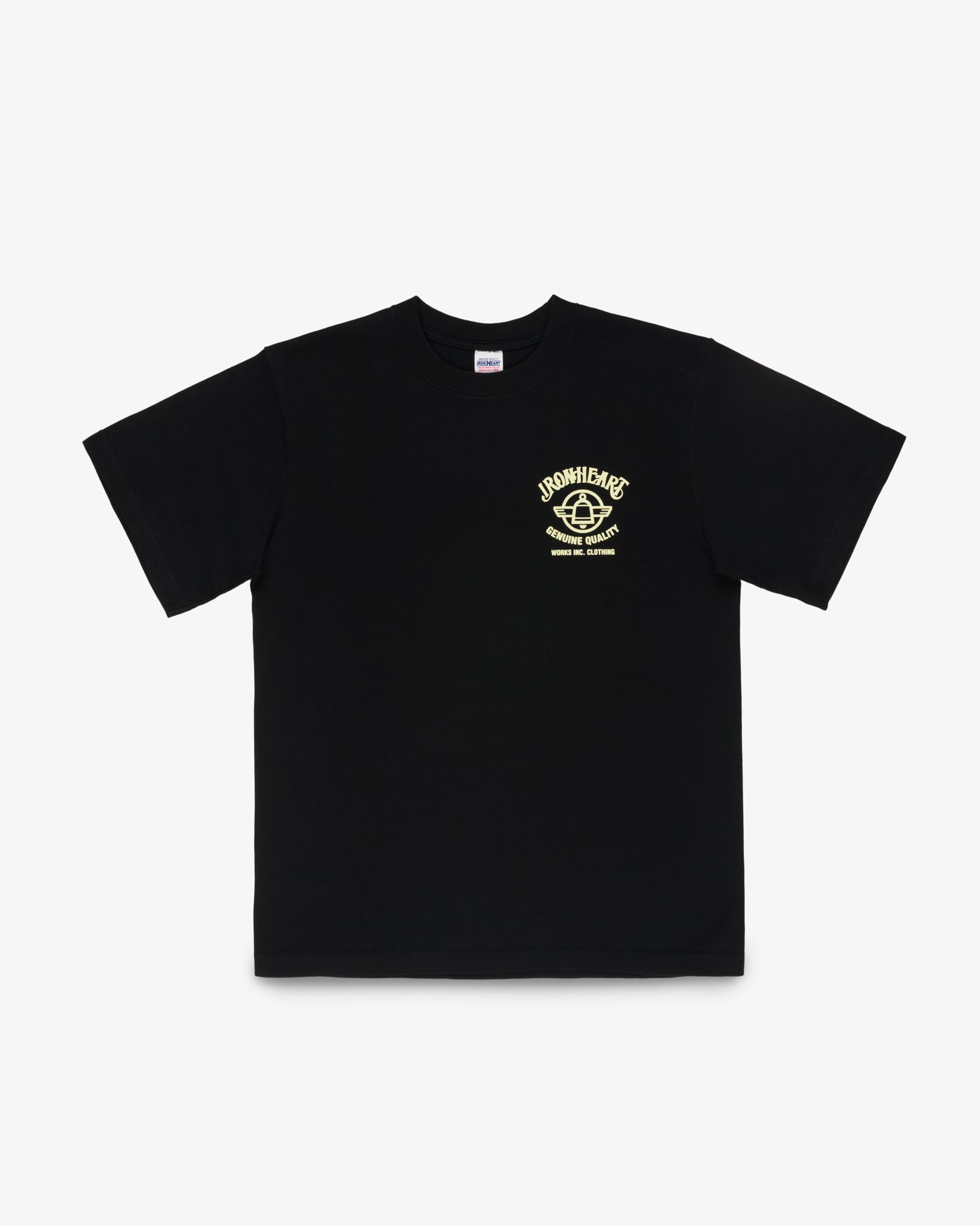 7.5oz Printed Loopwheel Crew Neck T-Shirt - Black