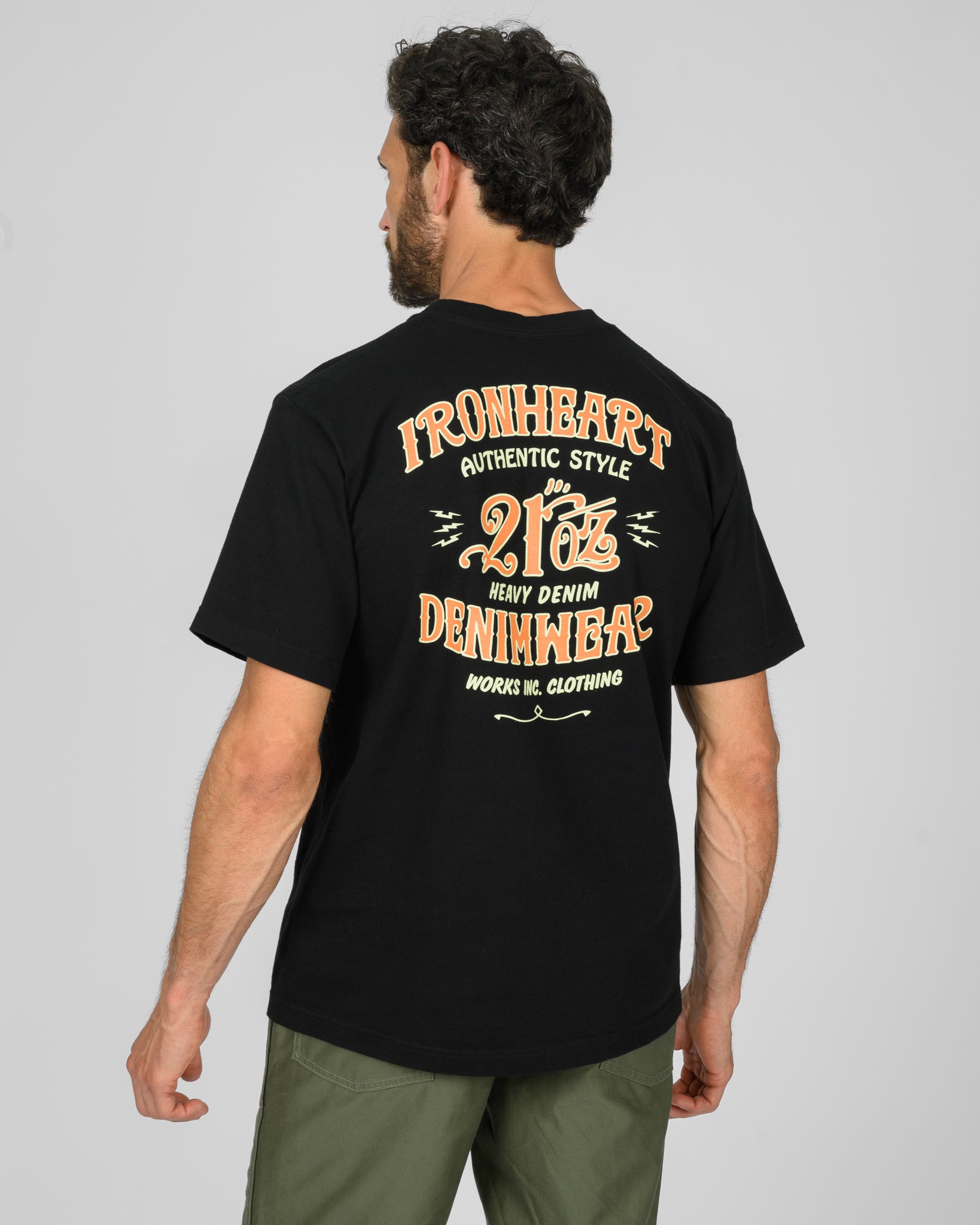 7.5oz Printed Loopwheel Crew Neck T-Shirt - Black