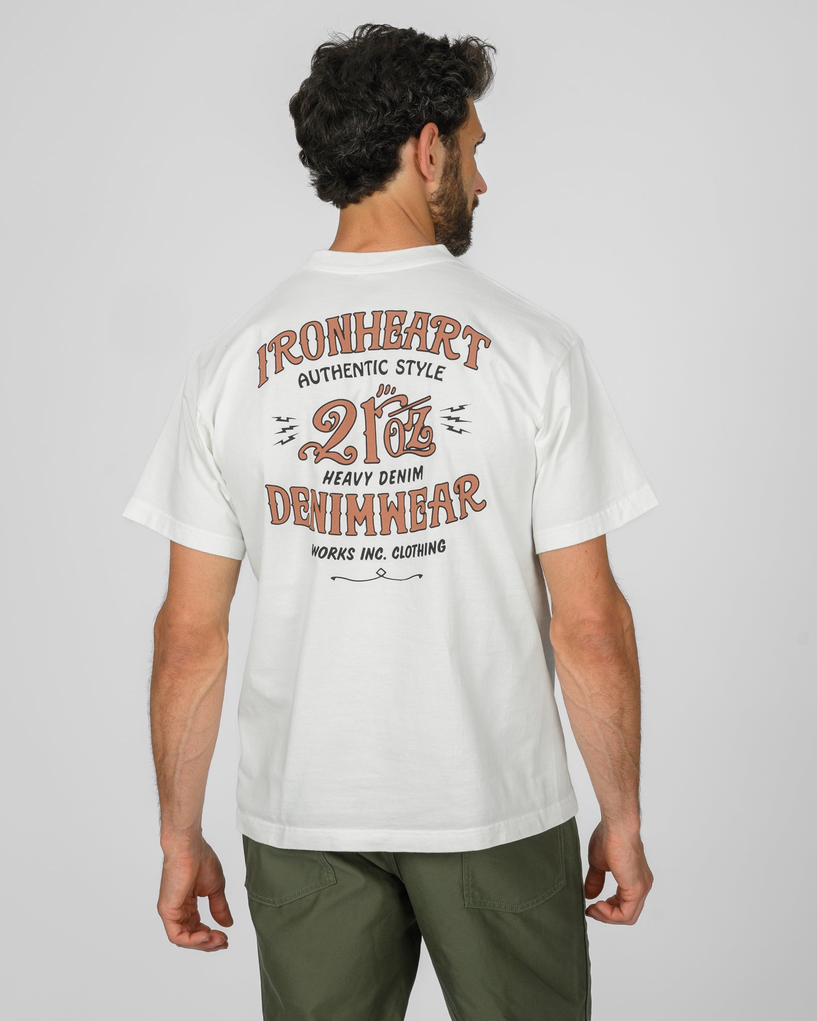 7.5oz Printed Loopwheel Crew Neck T-Shirt - White