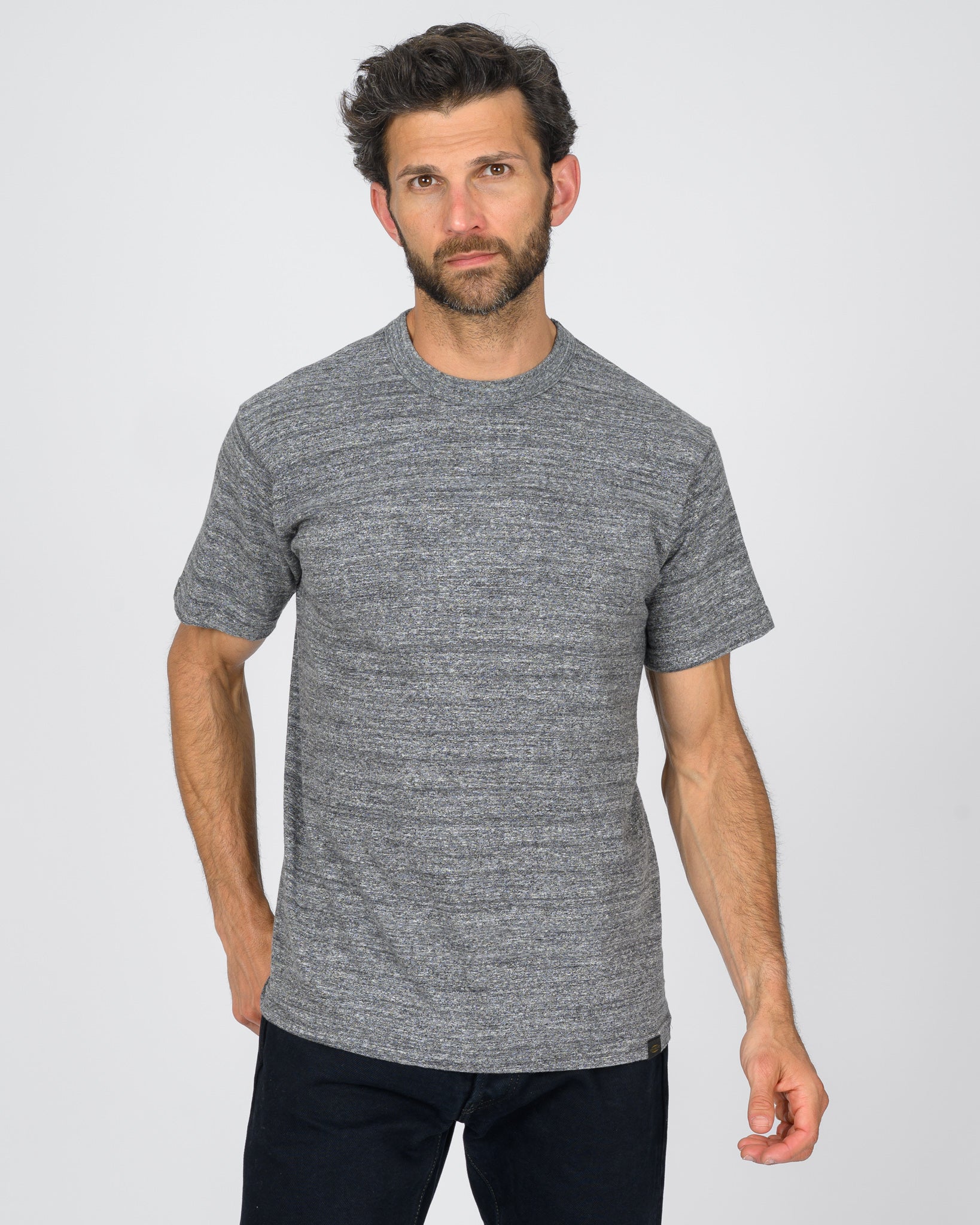 6.5oz Loopwheel Crew Neck T-Shirt with longer body - Grey